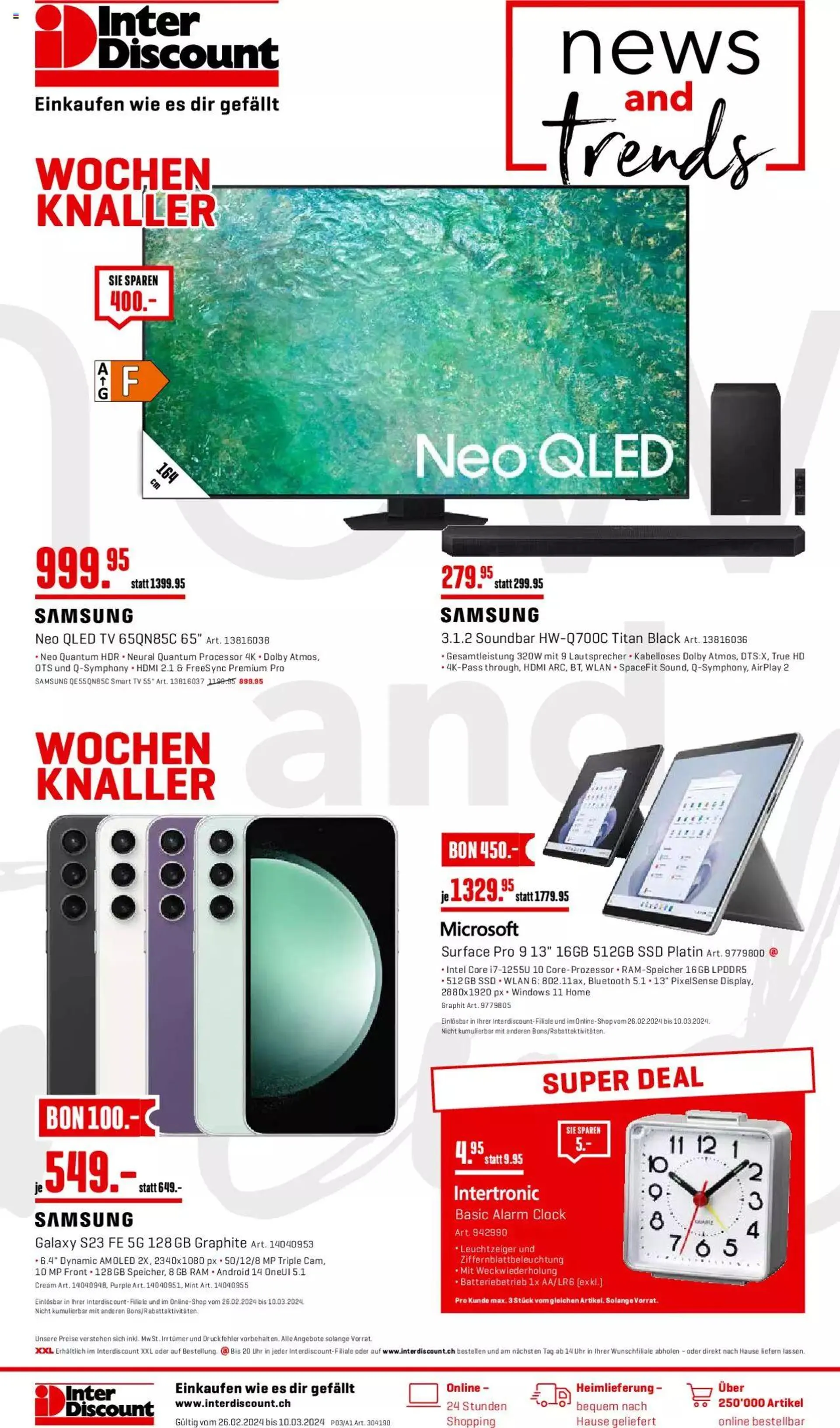Interdiscount Aktionen von 26. Februar bis 10. März 2024 - Prospekt seite  1