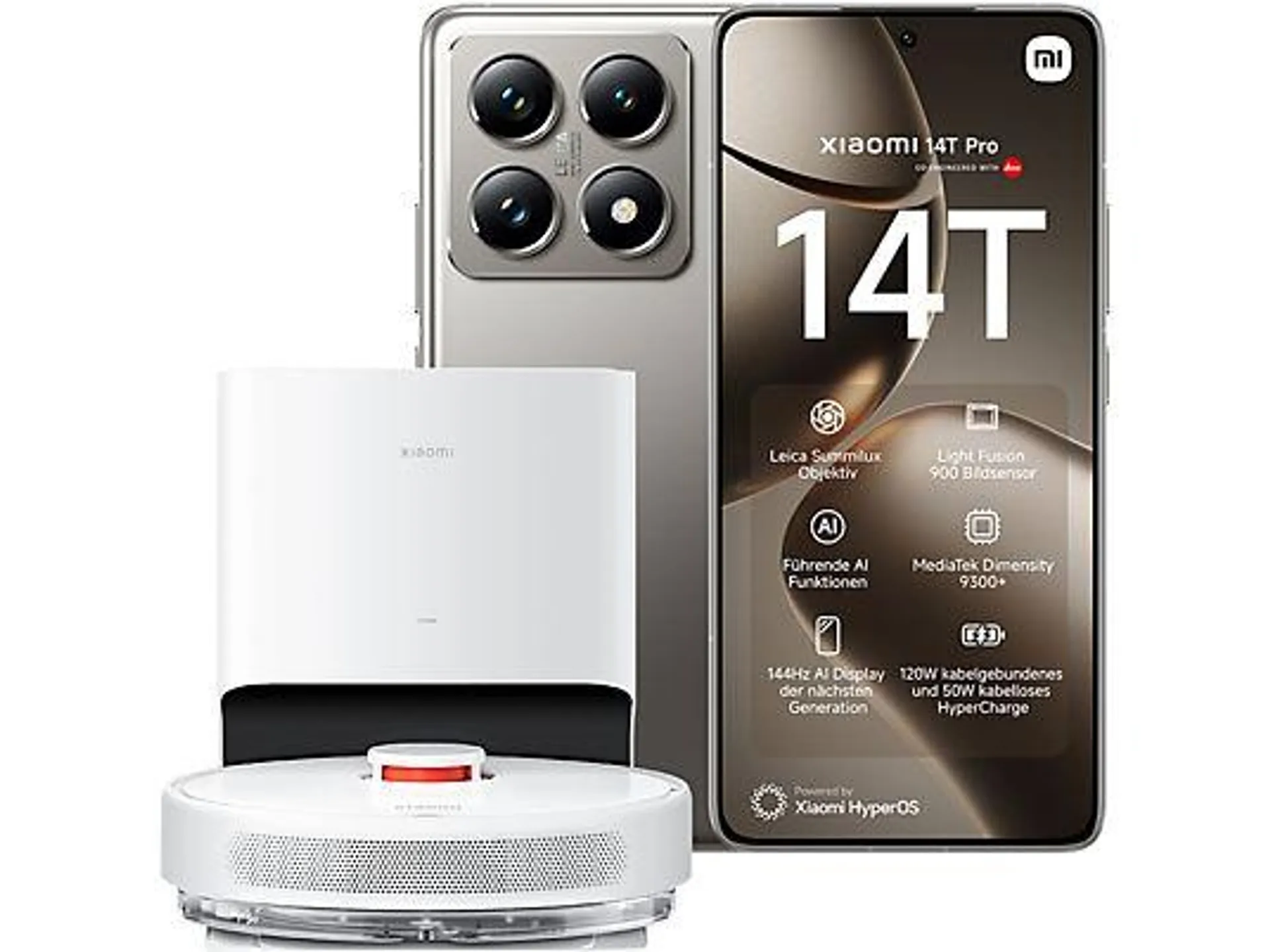 XIAOMI 14T Pro + Robot Vacuum X10 Launch Bundle 512 GB Titan Gray Dual SIM