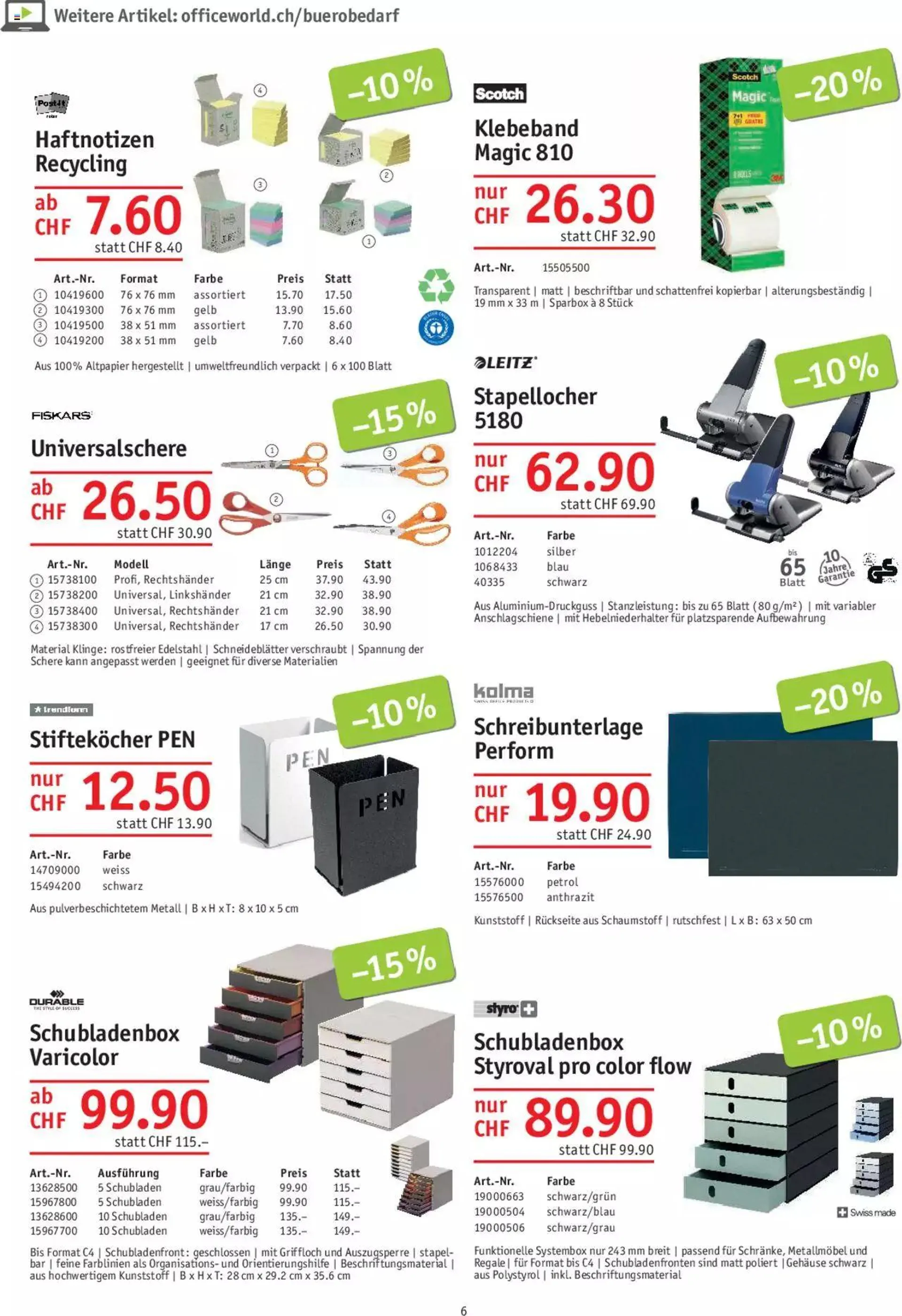 Office World Aktionen von 28. September bis 25. Oktober 2023 - Prospekt seite  6