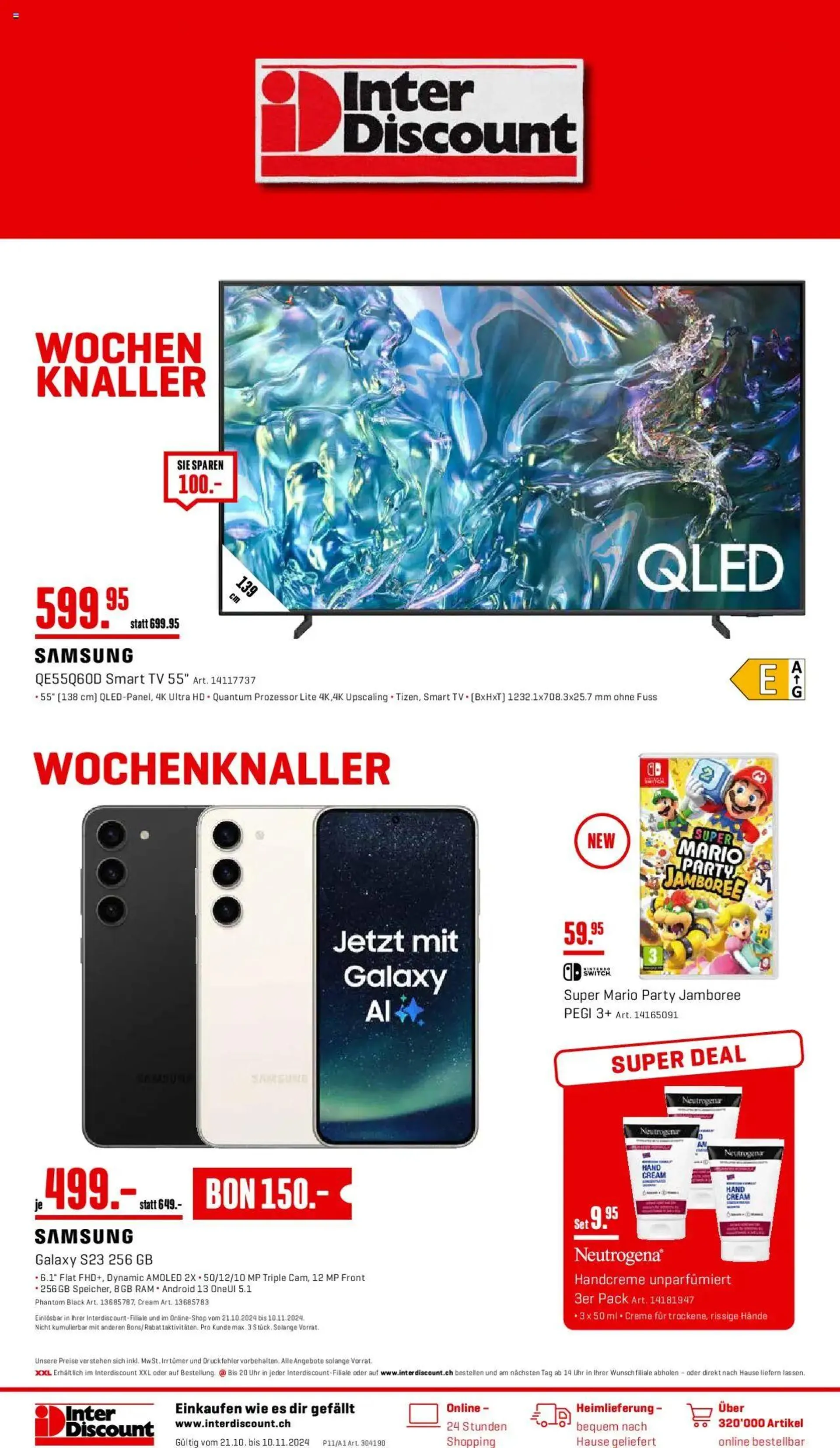 Interdiscount Aktionen von 21. Oktober bis 10. November 2024 - Prospekt seite  1