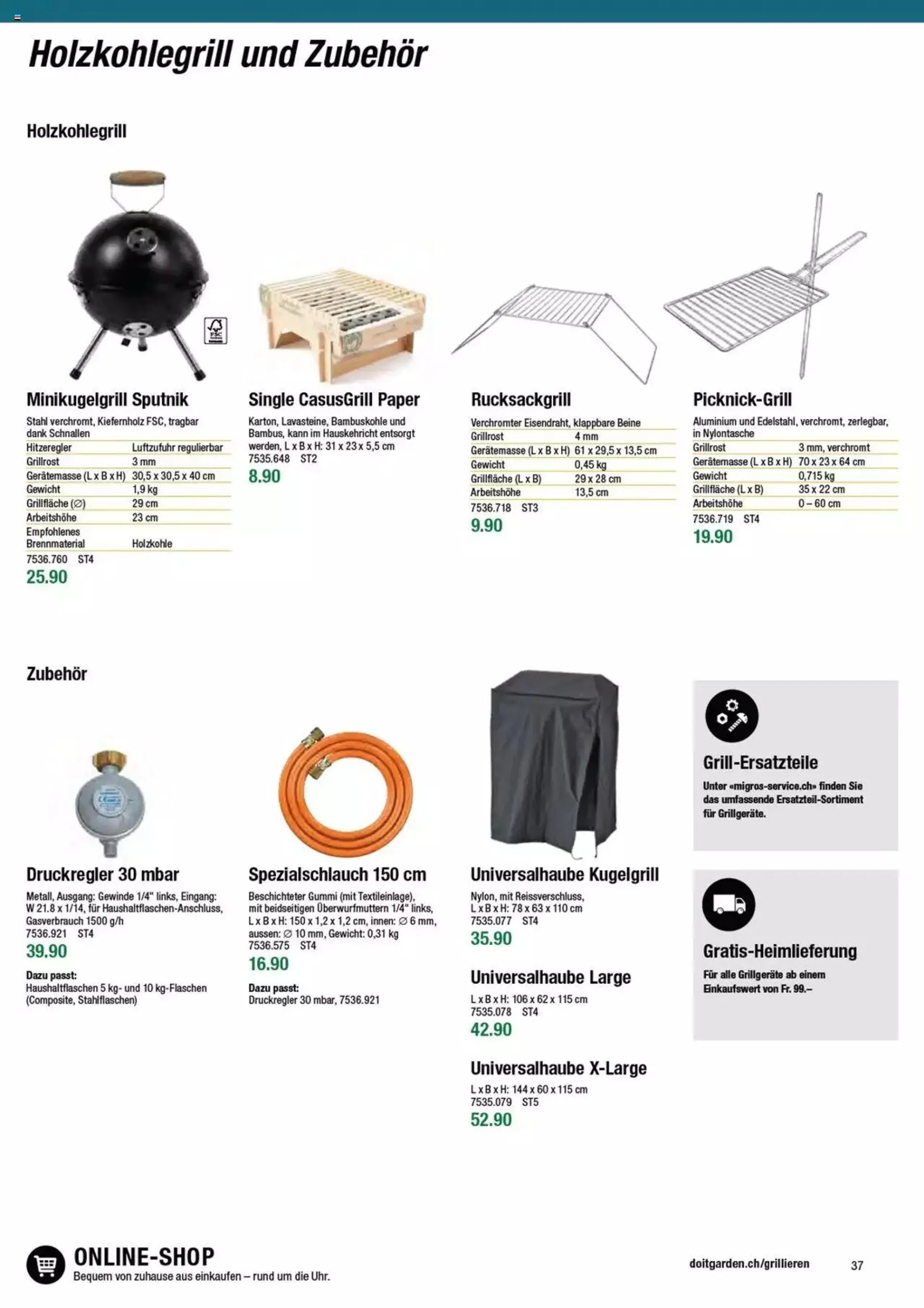 DO IT+GARDEN MIGROS - Grill von 13. Februar bis 31. Dezember 2023 - Prospekt seite  37