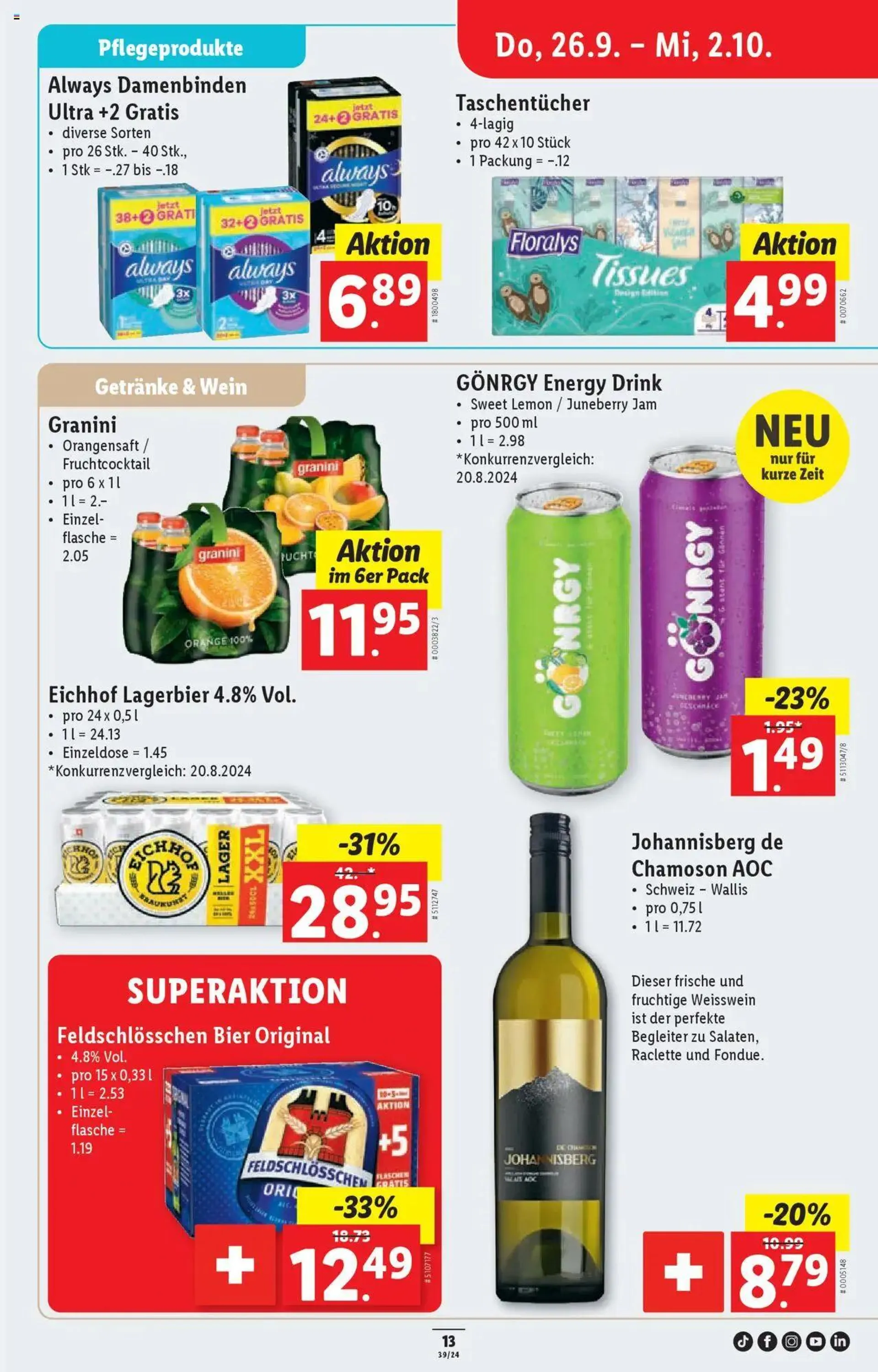 Lidl Aktionen von 26. September bis 2. Oktober 2024 - Prospekt seite  13