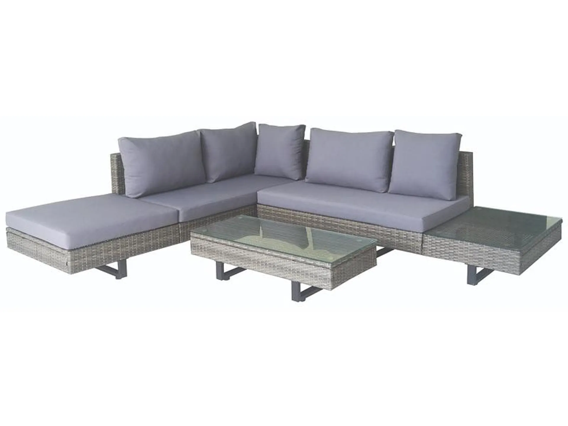 Gartensofa NICOSIE Rattan grau