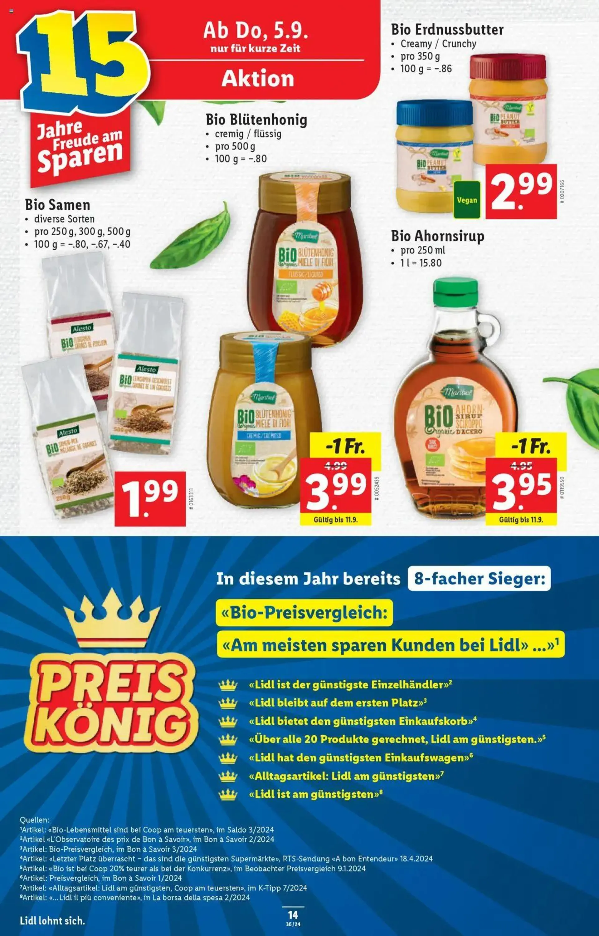 Lidl Aktionen von 5. September bis 11. September 2024 - Prospekt seite  14