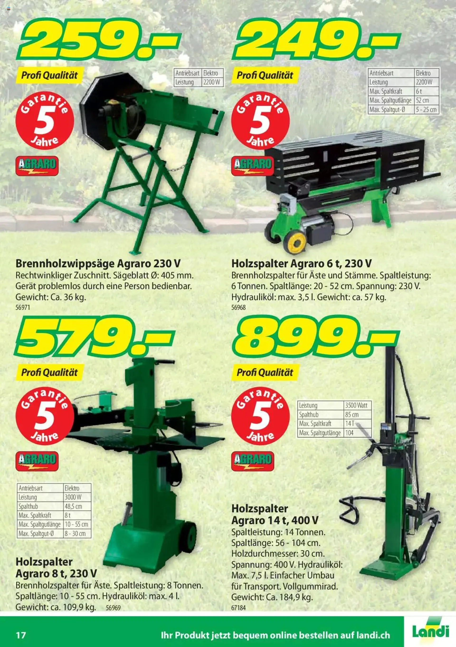 Landi Aktionen Gartengeräte 2024 von 21. Februar bis 31. Dezember 2024 - Prospekt seite  17