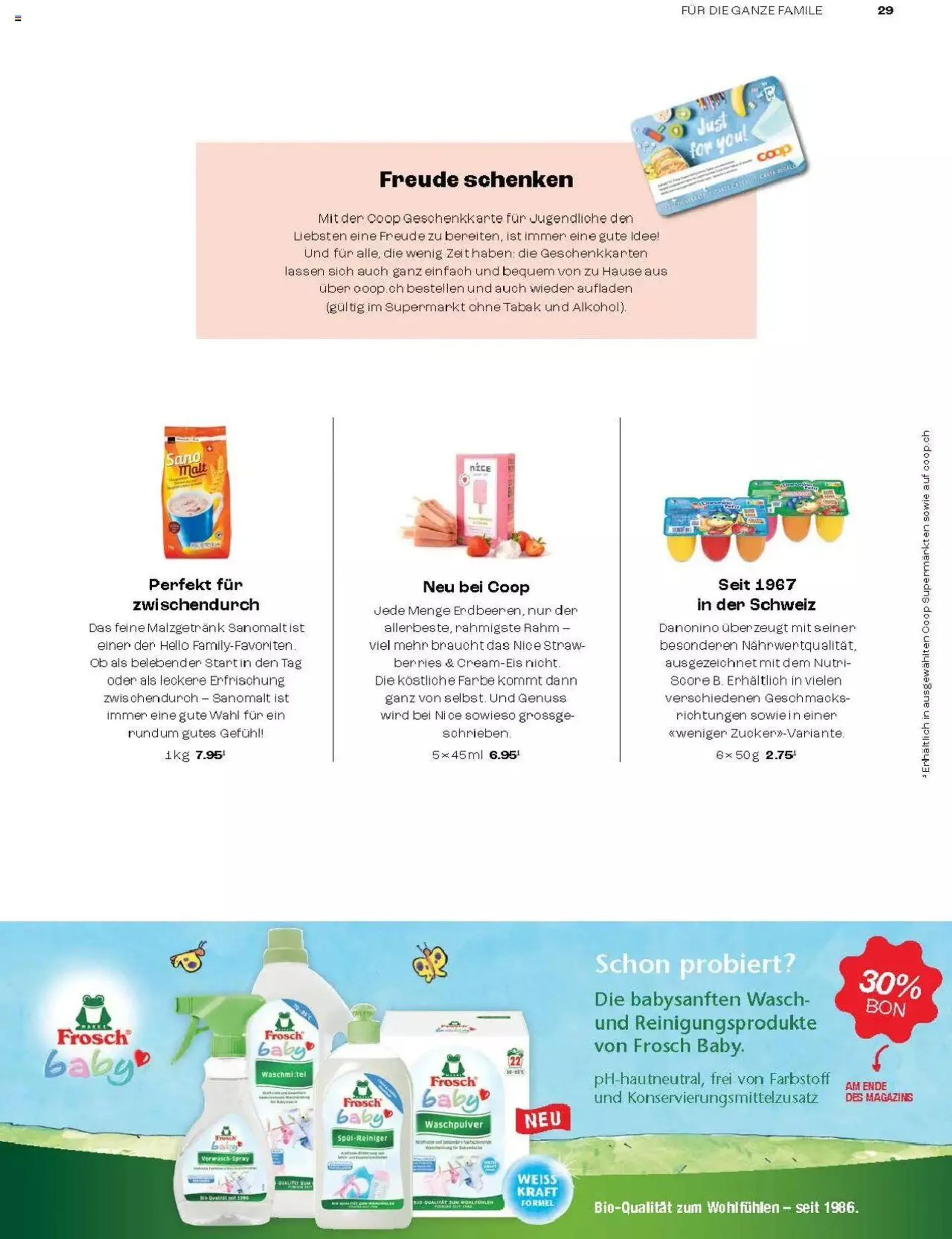 Coop Magazin Familien von 18. Juni bis 31. Dezember 2024 - Prospekt seite  29