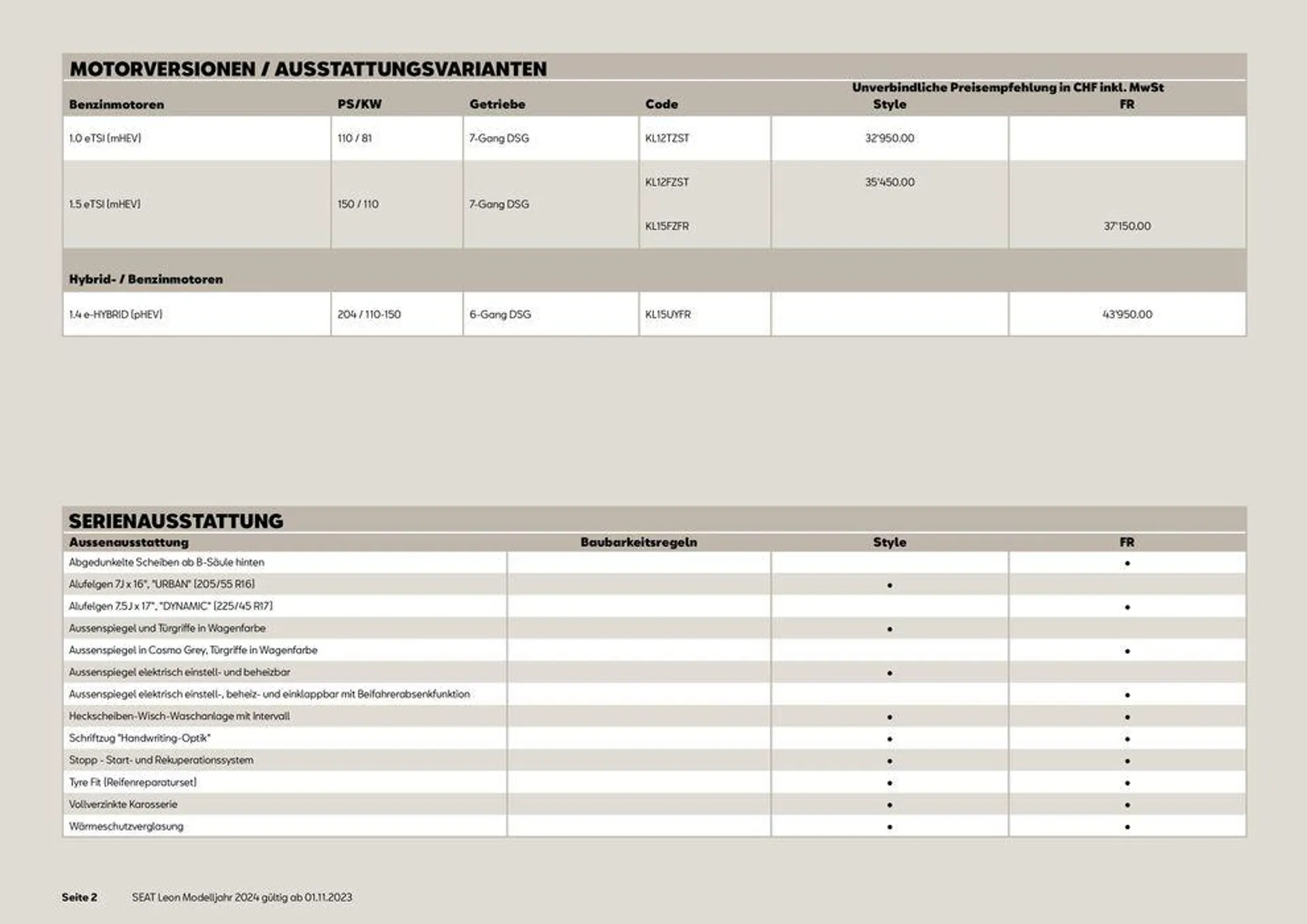 SEAT Leon von 13. November bis 31. Dezember 2024 - Prospekt seite  2