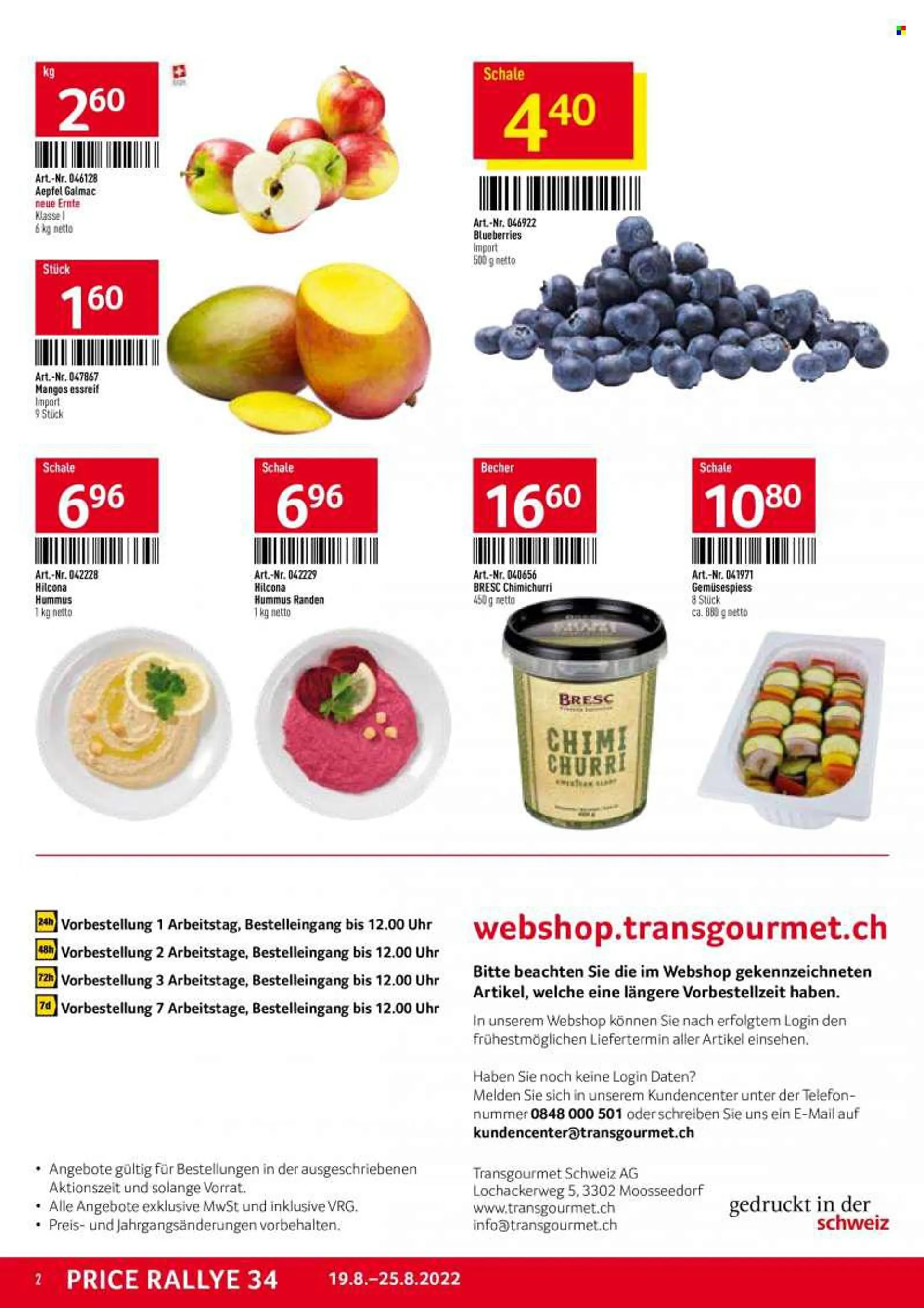 Prospekte TransGourmet - 19.8.2022 - 25.8.2022 - Produkte in Aktion - Mango, Hummus. Seite 2.