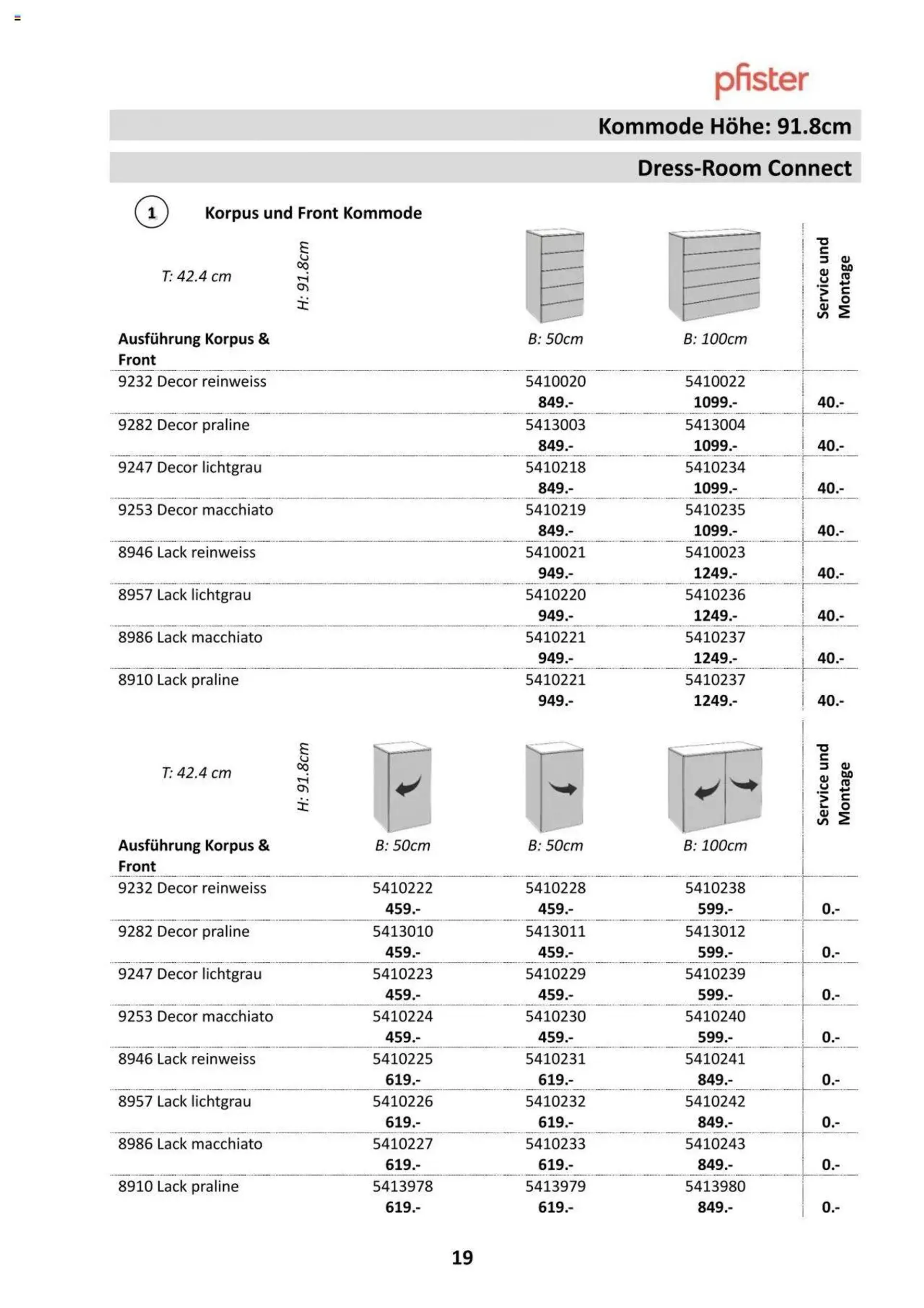 Pfister Dress-Room Broschüre 2024 von 13. September bis 31. Dezember 2024 - Prospekt seite  19