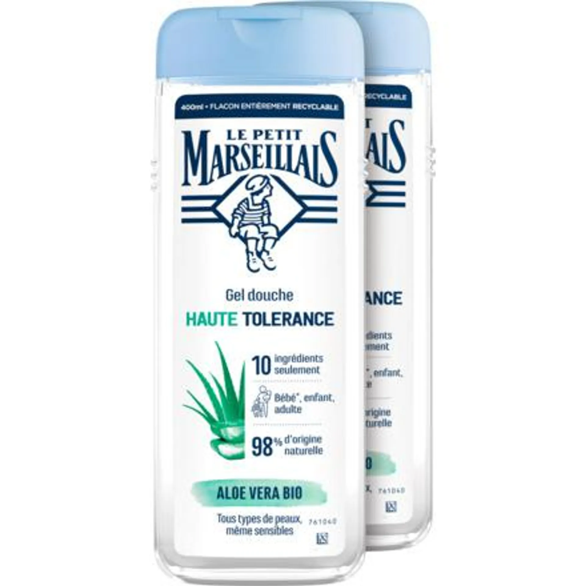 Le Petit Marseillais Duschgel für sensible Haut mit Aloe Vera 2 x 400 ml