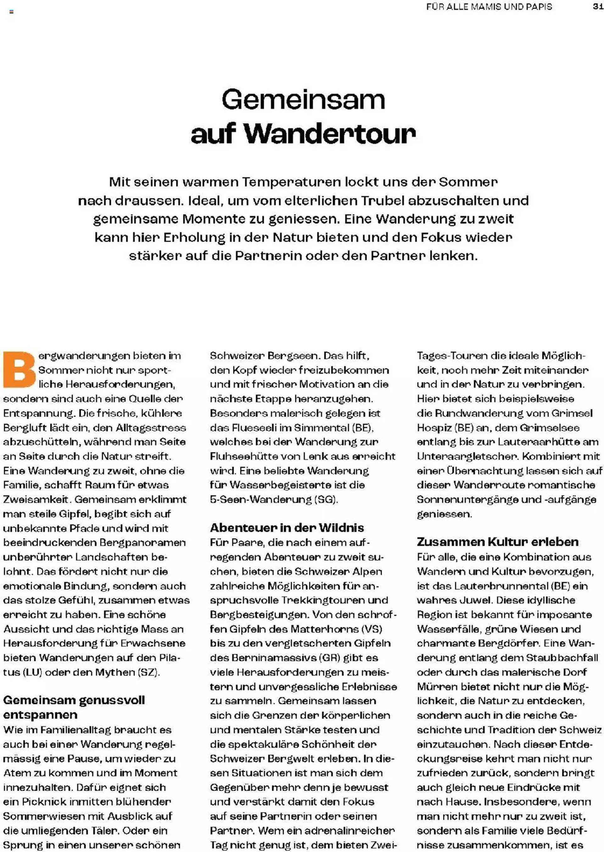 Coop Magazin Familien von 18. Juni bis 31. Dezember 2024 - Prospekt seite  31