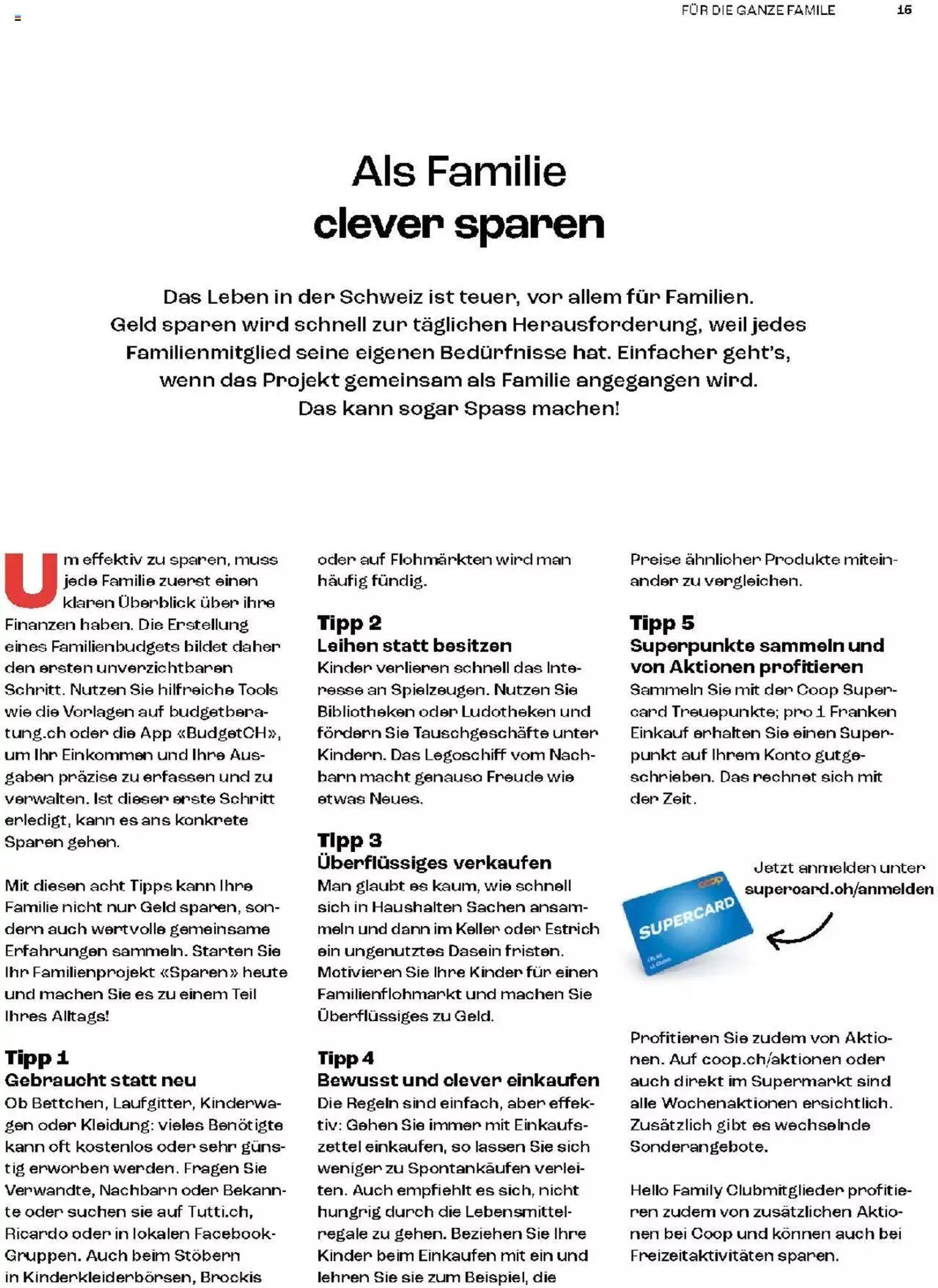 Coop Magazin Familien von 18. Juni bis 31. Dezember 2024 - Prospekt seite  15