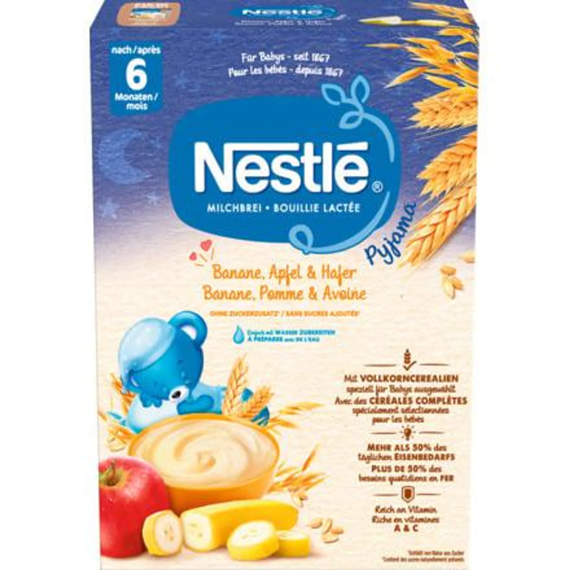 Nestlè Milchbrei Hafer Apfel/Banane 450g