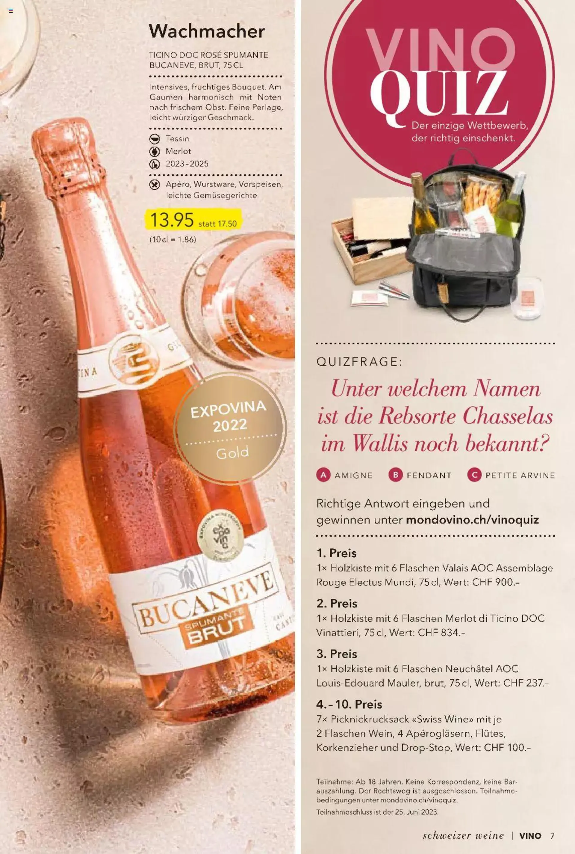Coop Aktionen - Vino von 30. Mai bis 31. Dezember 2023 - Prospekt seite  7