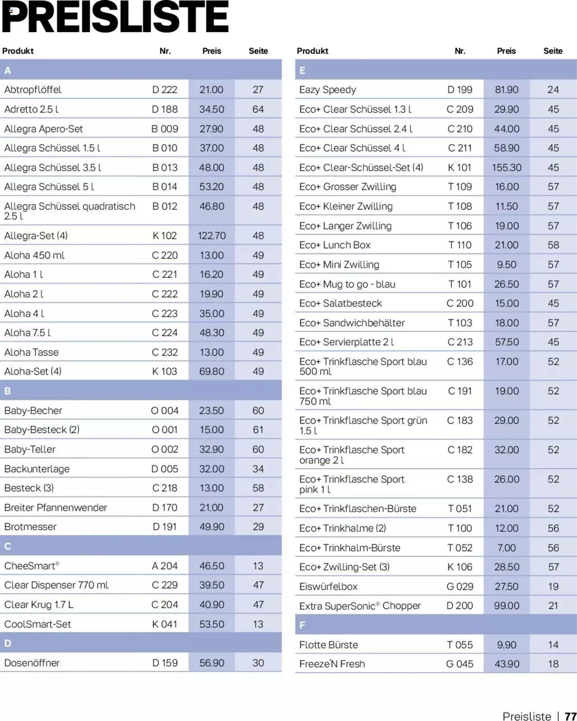 Tupperware Aktionen Herbst / Winter 2023 von 1. November bis 31. Dezember 2023 - Prospekt seite  77