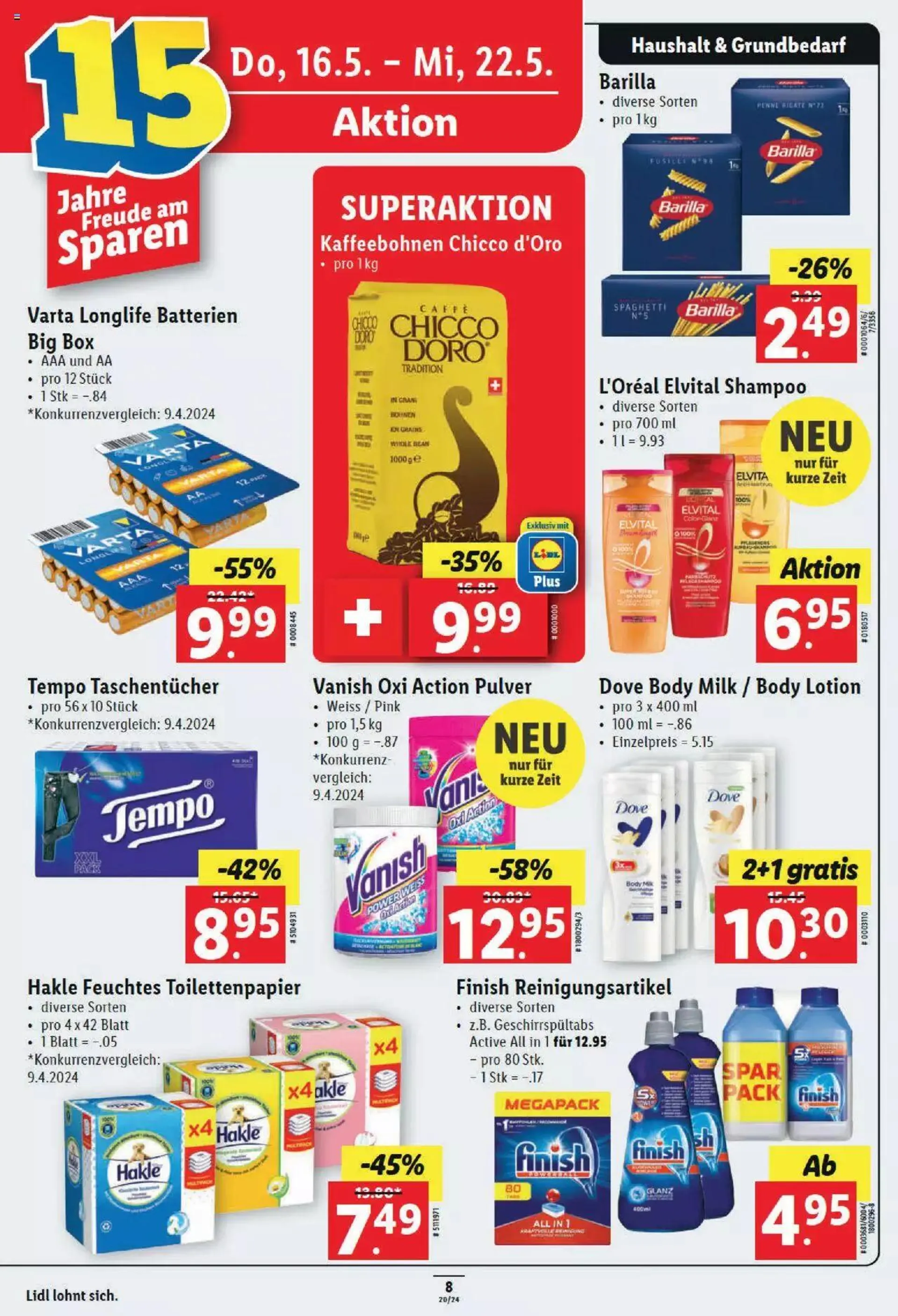 Lidl Aktionen von 16. Mai bis 22. Mai 2024 - Prospekt seite  8