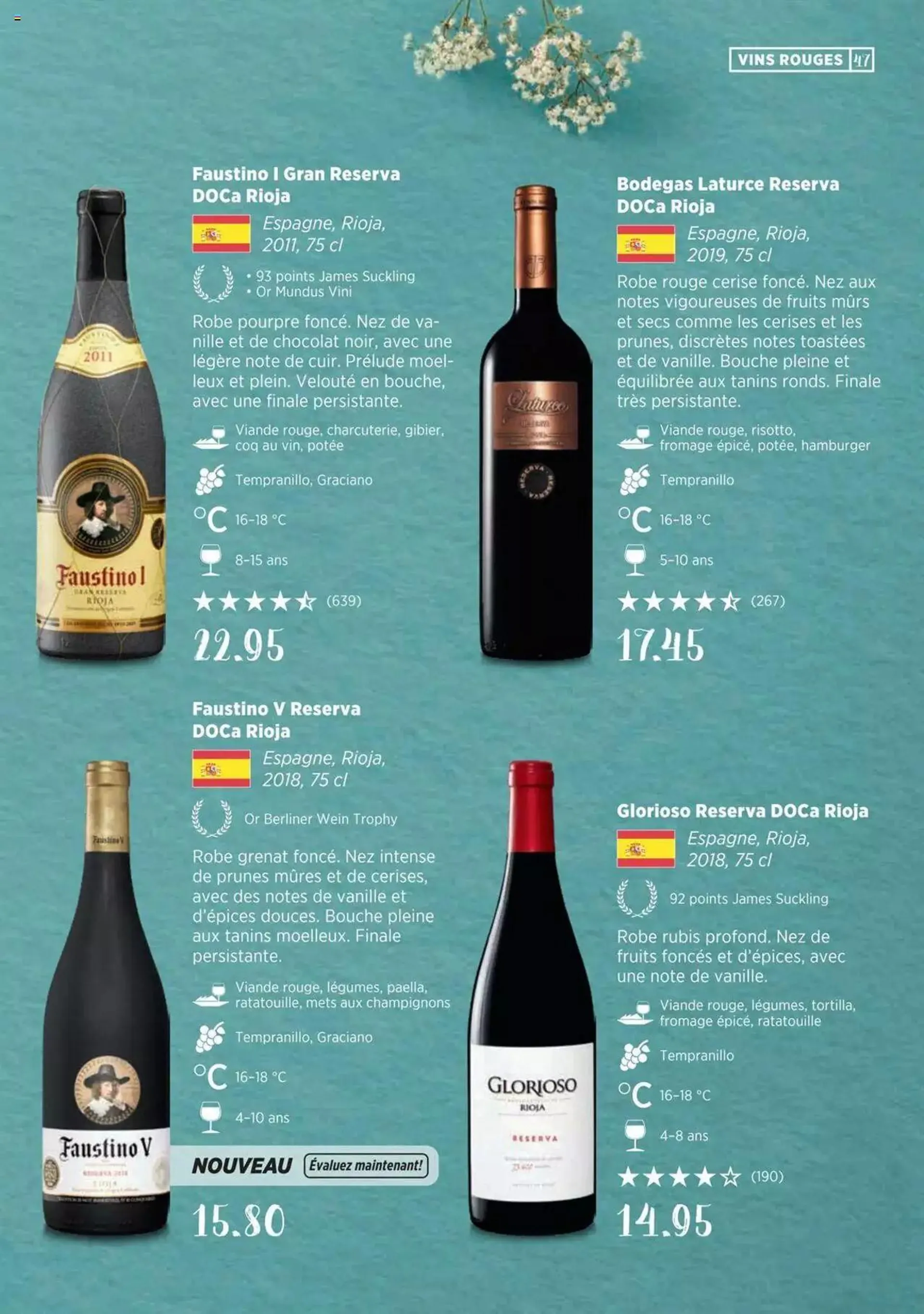 Denner Guide des vins 2023 /2024 FR von 11. September bis 31. Dezember 2023 - Prospekt seite  47