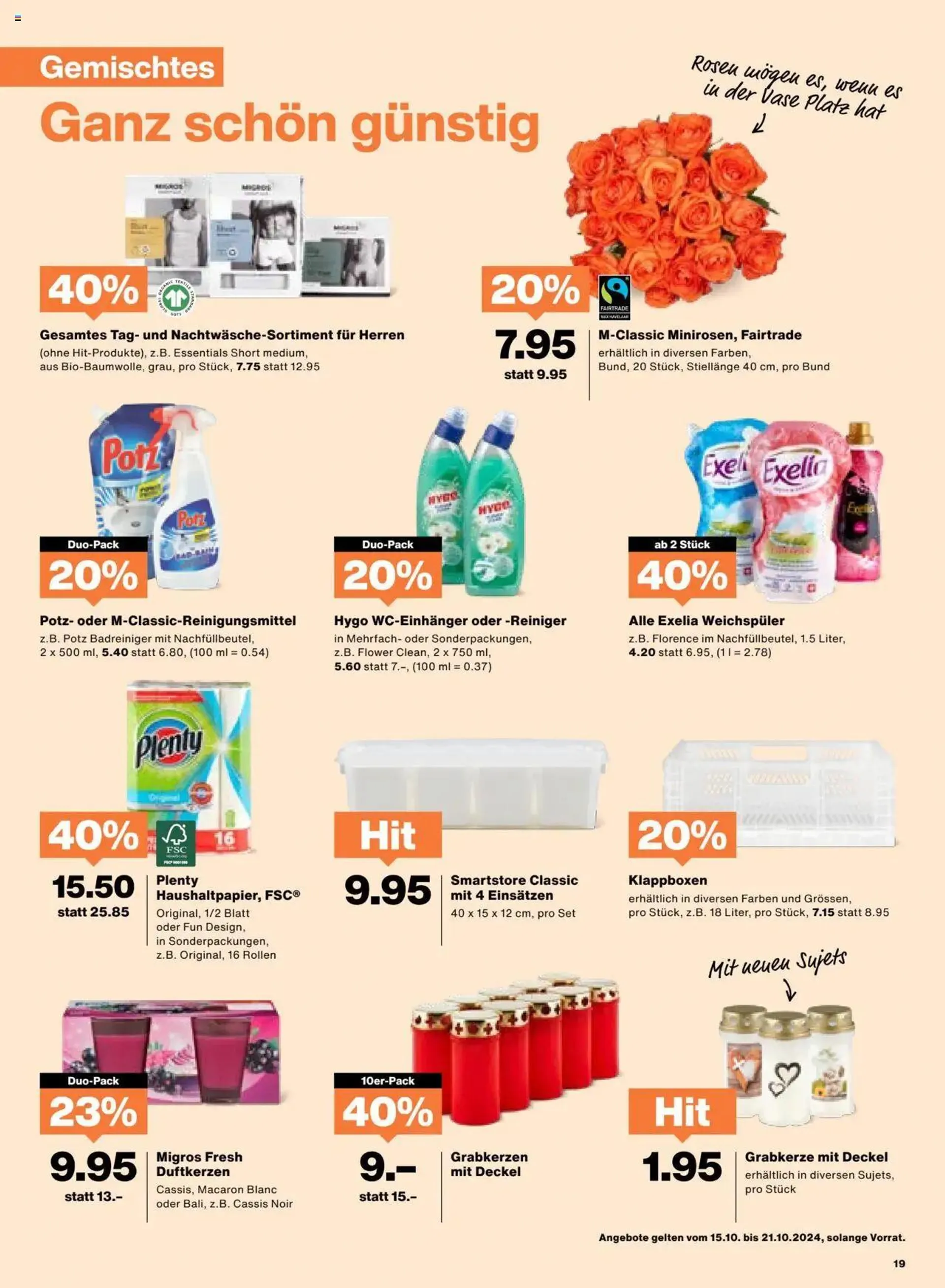 Migros Aktionen von 15. Oktober bis 21. Oktober 2024 - Prospekt seite  19