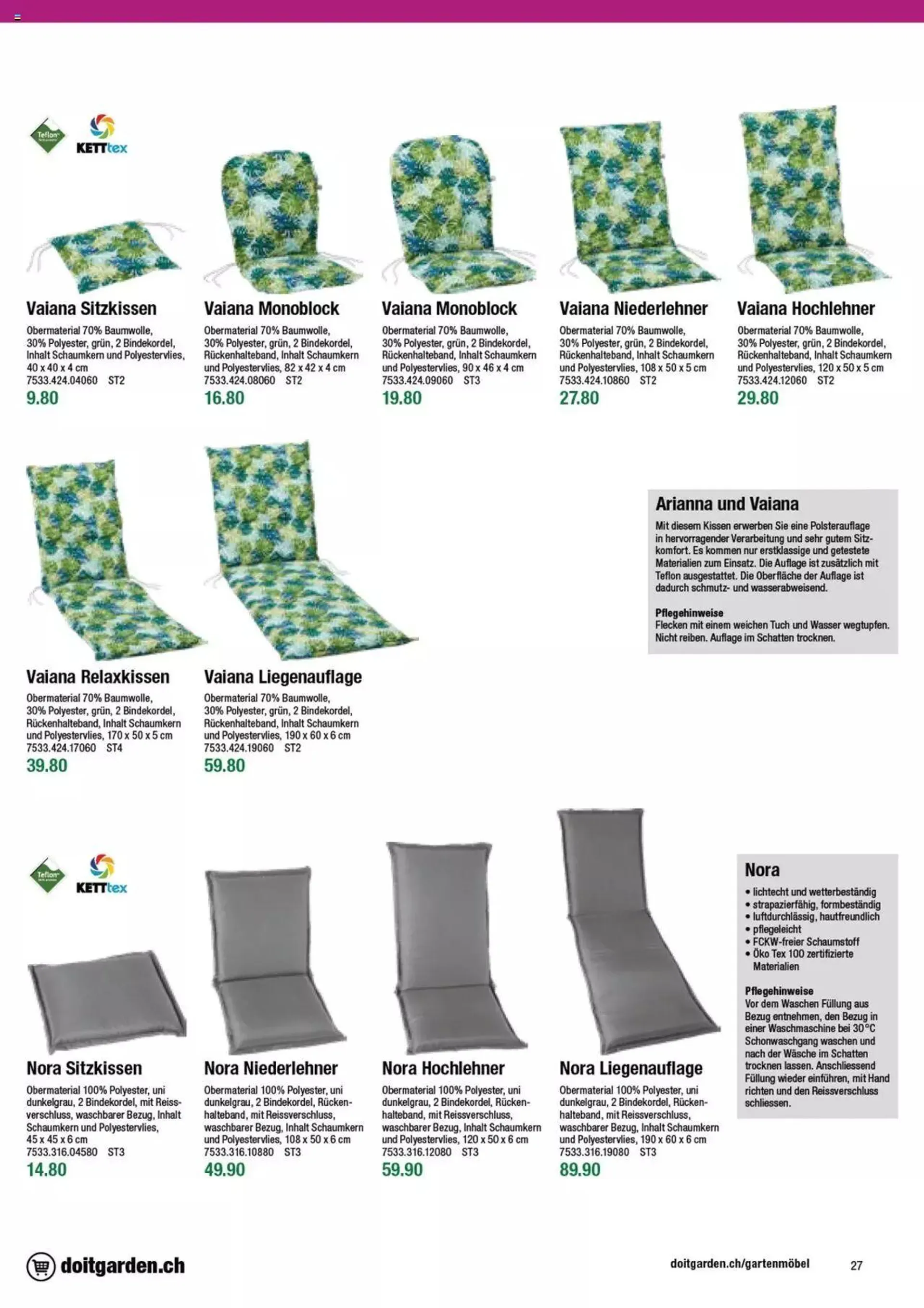 DO IT+GARDEN MIGROS Aktionen Gartenmöbel von 9. Februar bis 31. Dezember 2023 - Prospekt seite  27