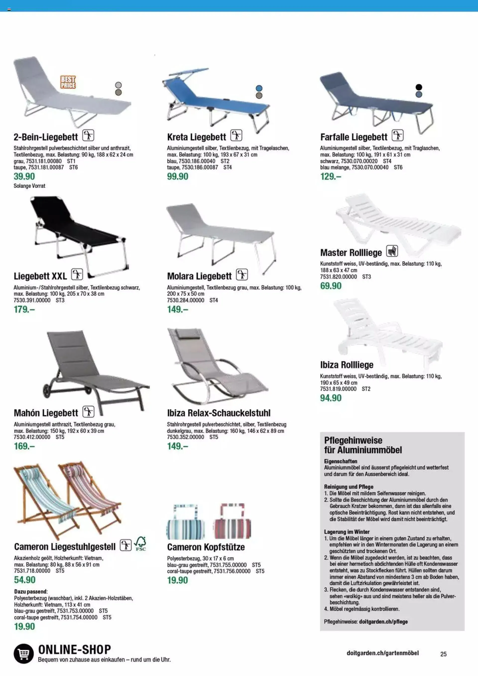 DO IT+GARDEN MIGROS Aktionen Gartenmöbel von 9. Februar bis 31. Dezember 2023 - Prospekt seite  25