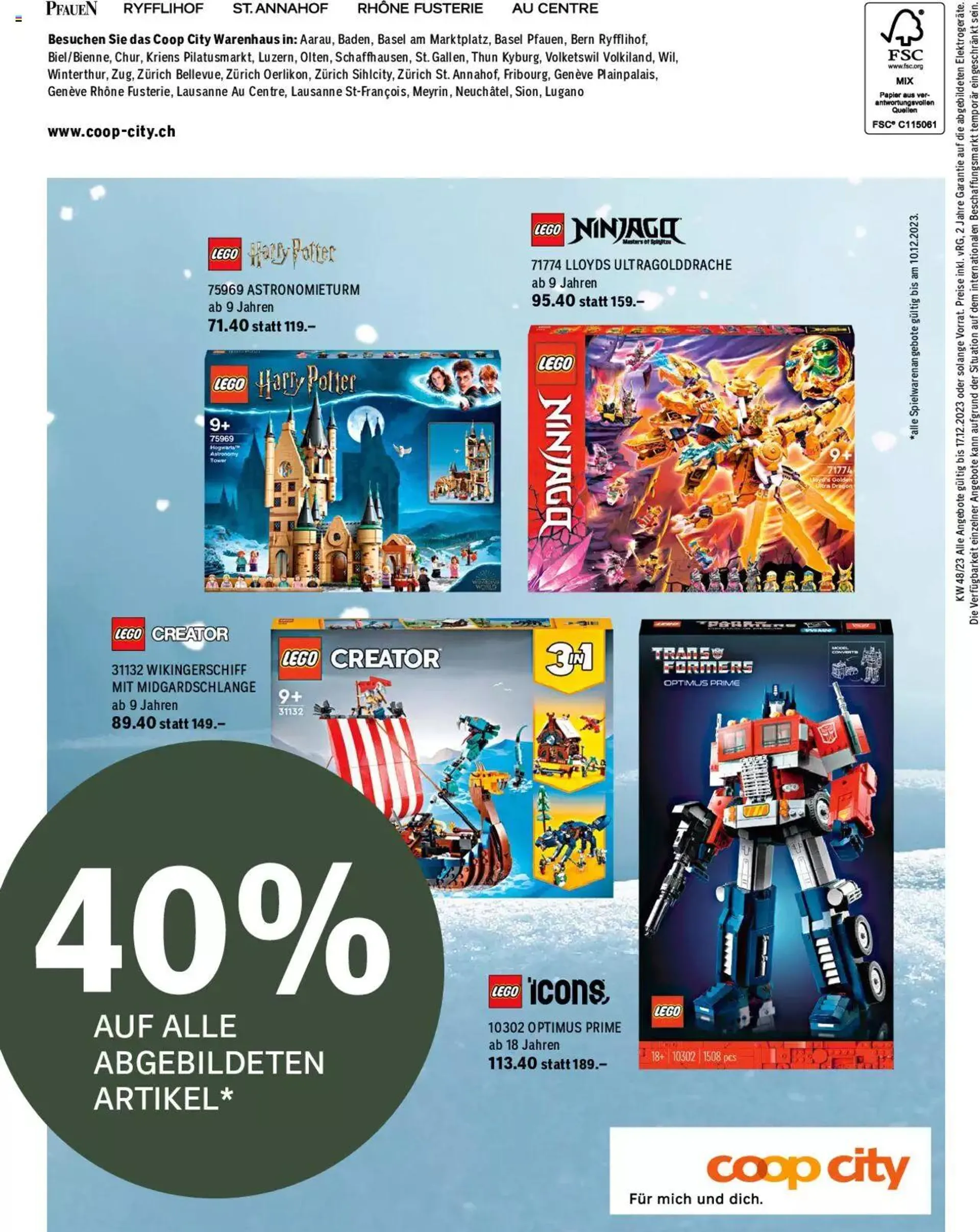 Coop City Aktionen Weihnachten von 28. November bis 17. Dezember 2023 - Prospekt seite  24