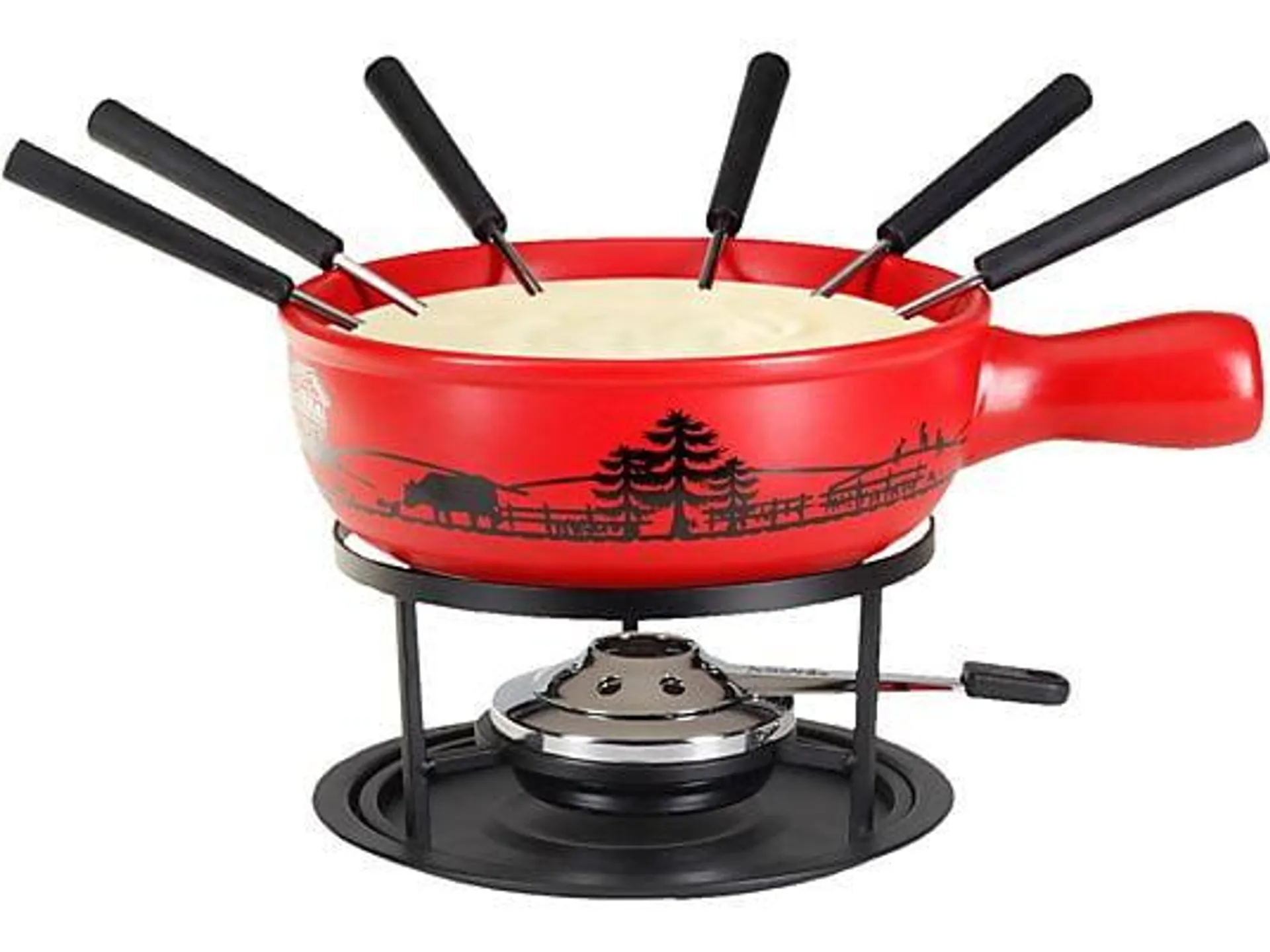 NOUVEL 401360 - Käsefondue Set (Rot/Schwarz)