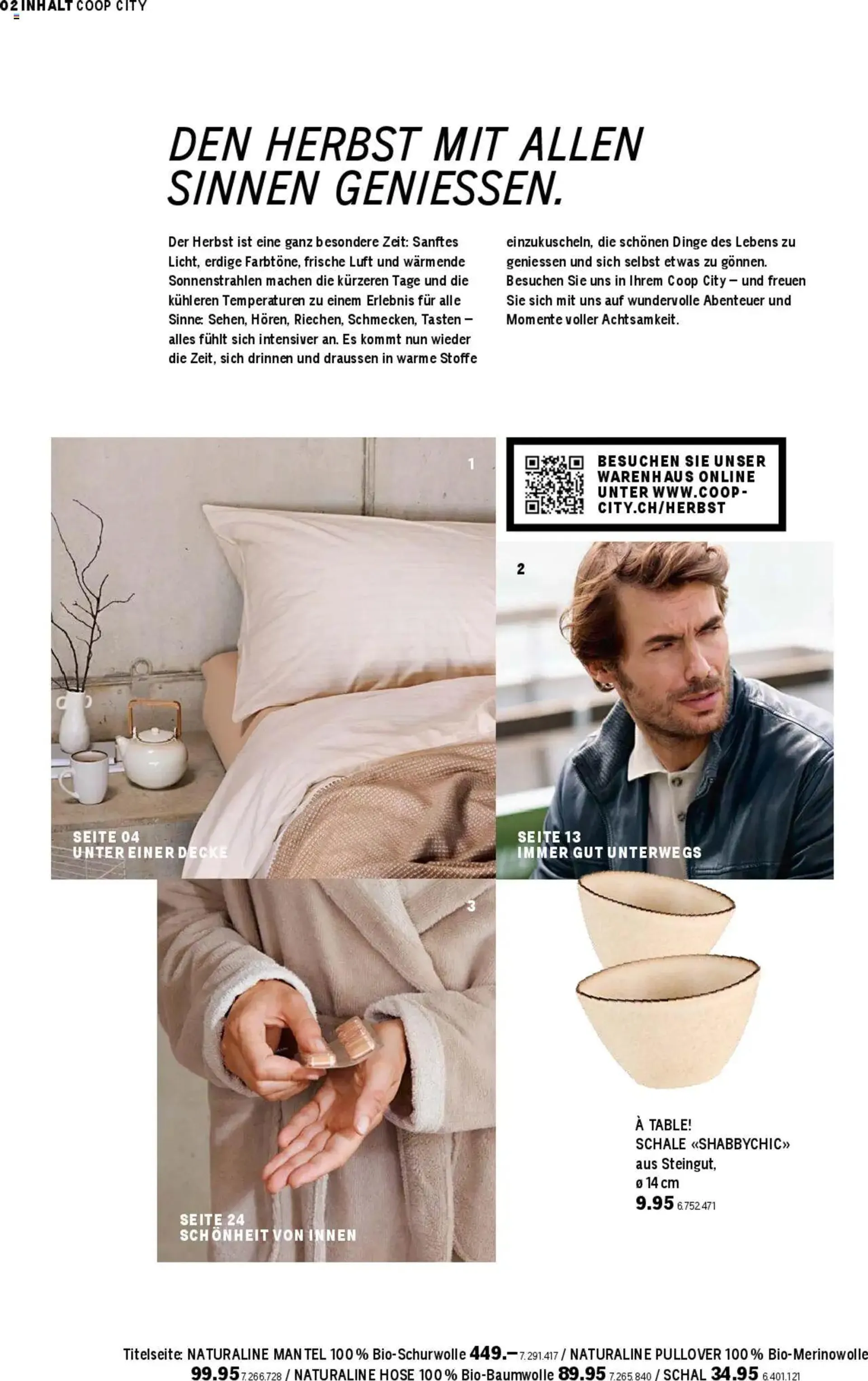 Coop City Magazin von 24. September bis 31. Dezember 2024 - Prospekt seite  2