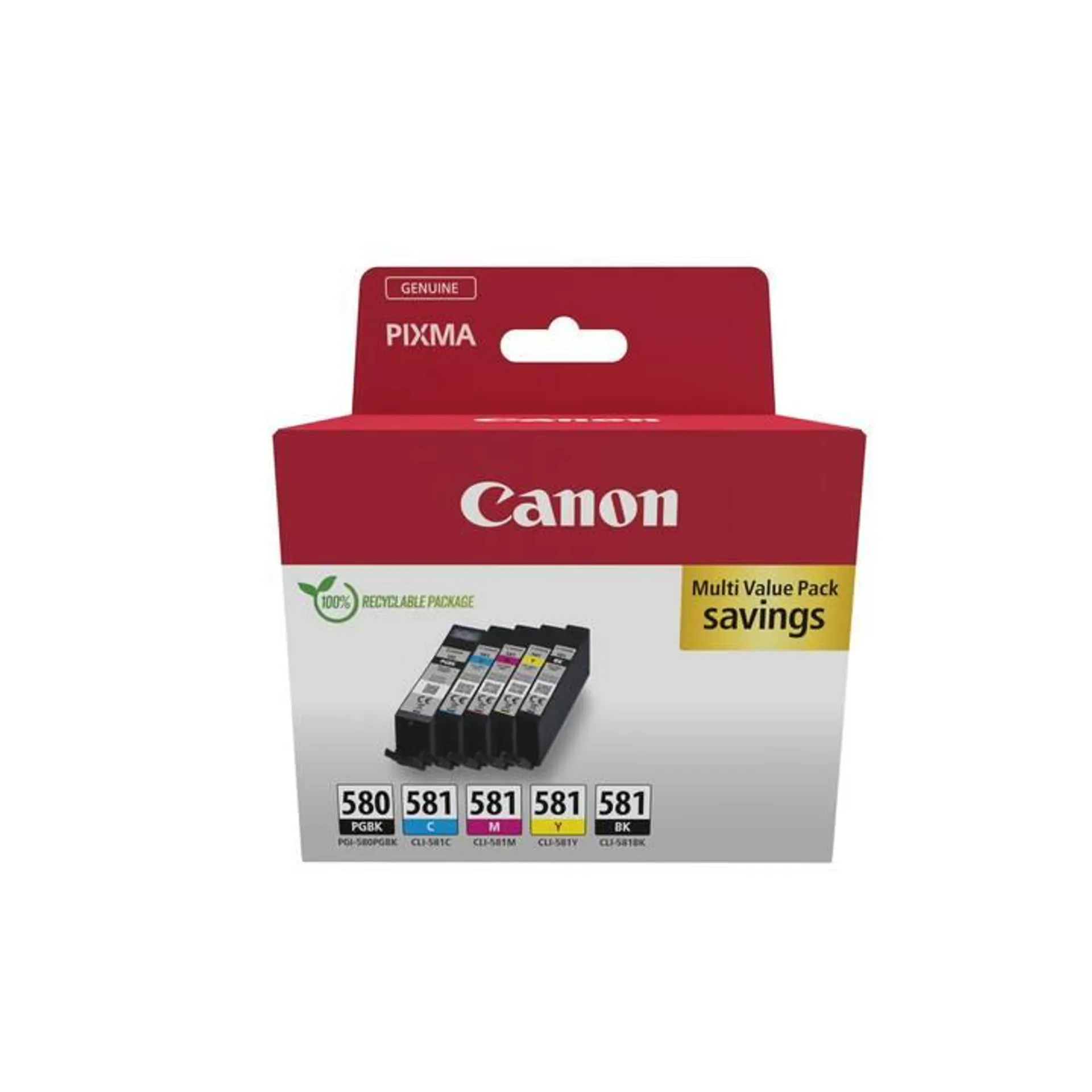 CANON PGI-580/CLI-581 (Gelb, Schwarz, Magenta, Cyan, Blau, Multipack)