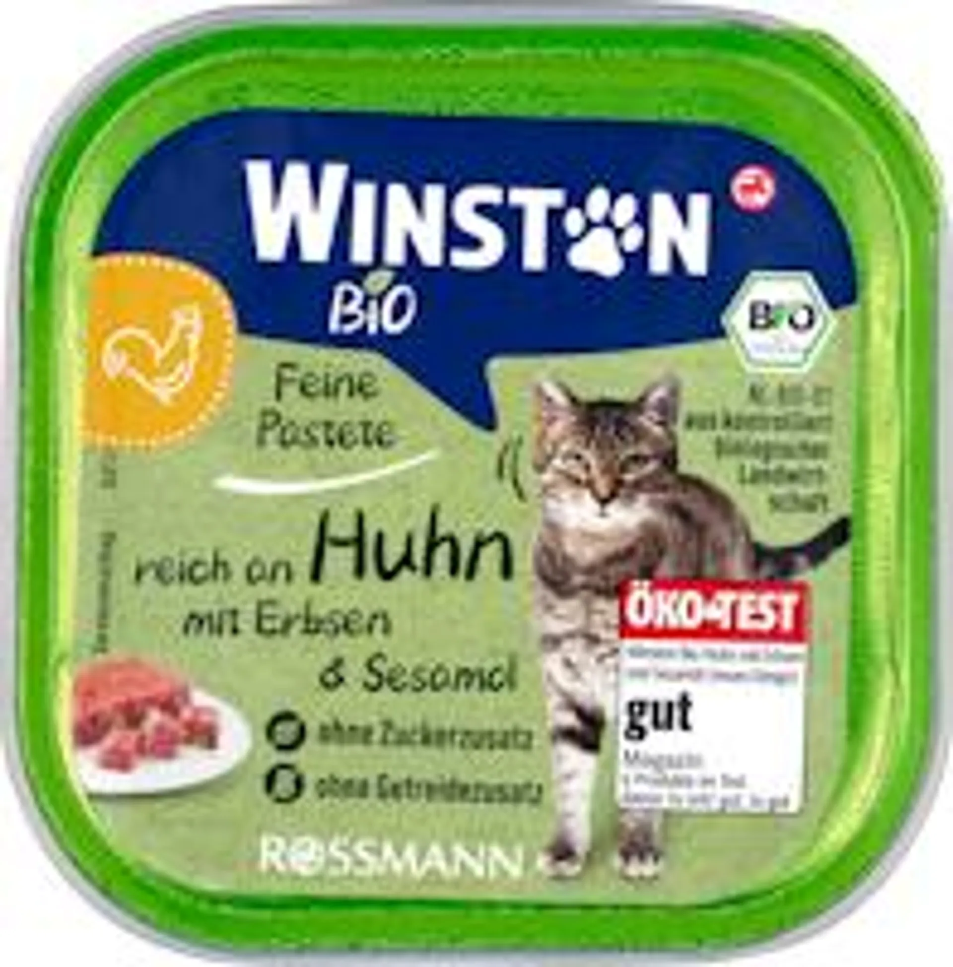 Winston Bio Katzenfutter Huhn mit Erbsen und Sesamöl