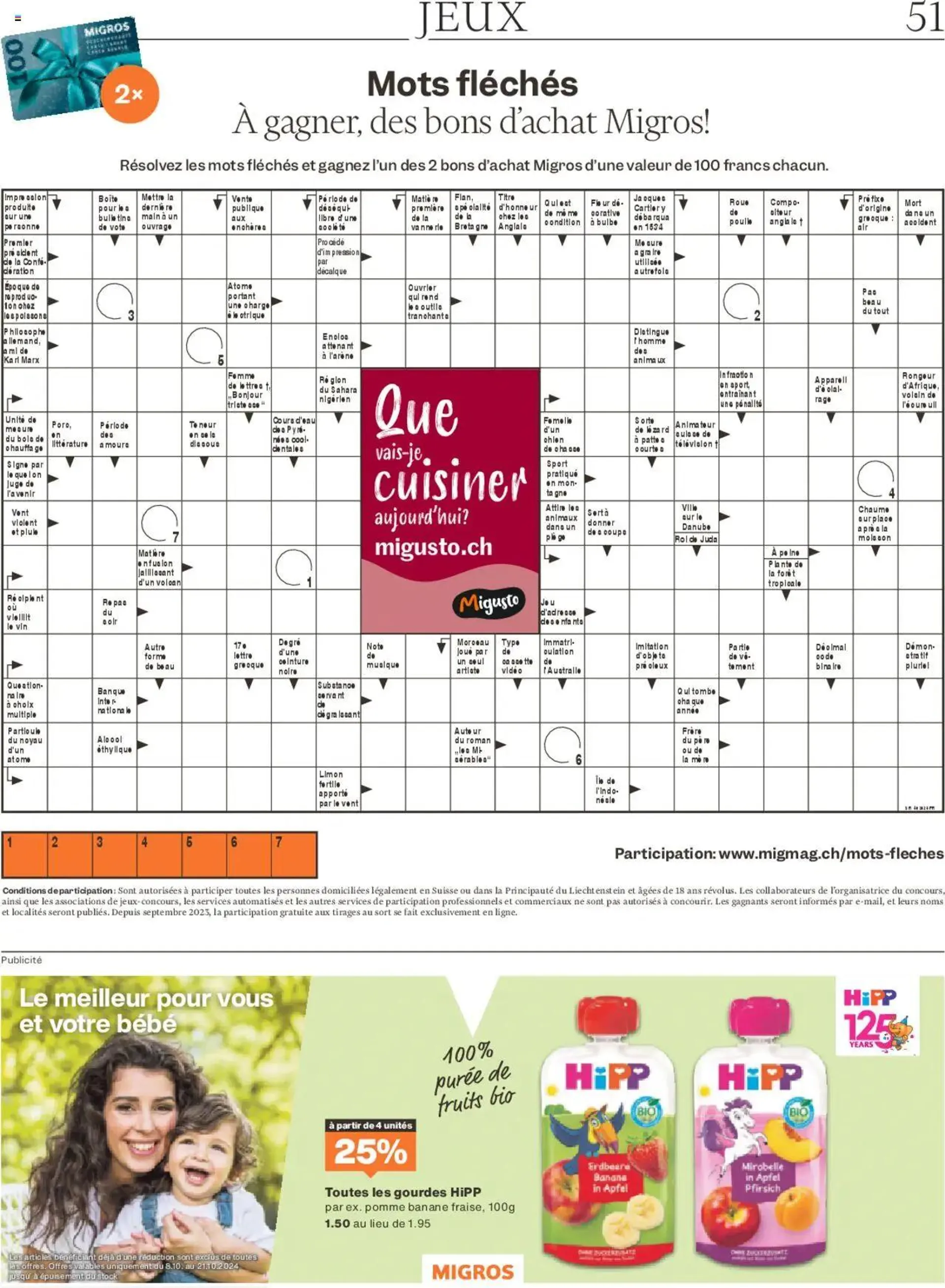 Migros Magazin FR von 7. Oktober bis 31. Dezember 2024 - Prospekt seite  51