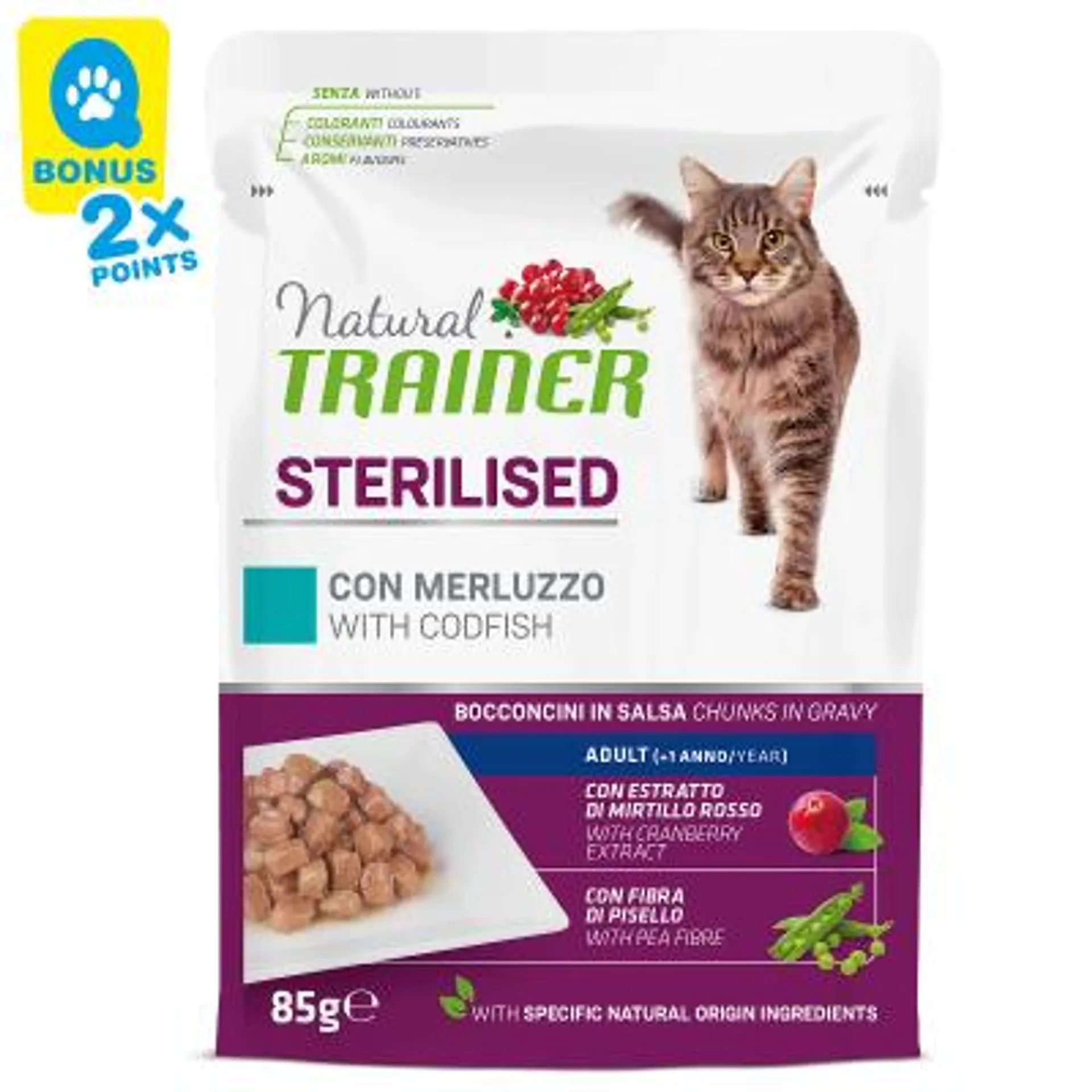 Trainer Sterilised Kabeljau in Sauce 12x85g Beutel