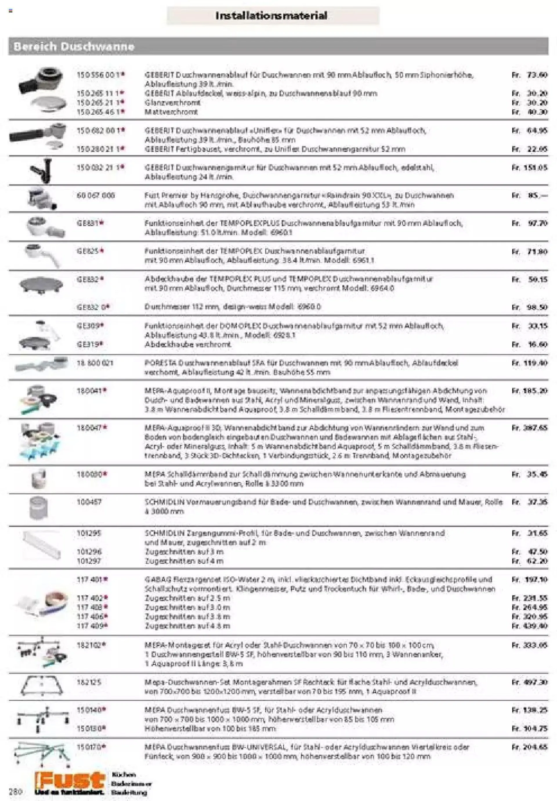 Fust Badezimmermagazin von 17. April bis 31. Dezember 2023 - Prospekt seite  280