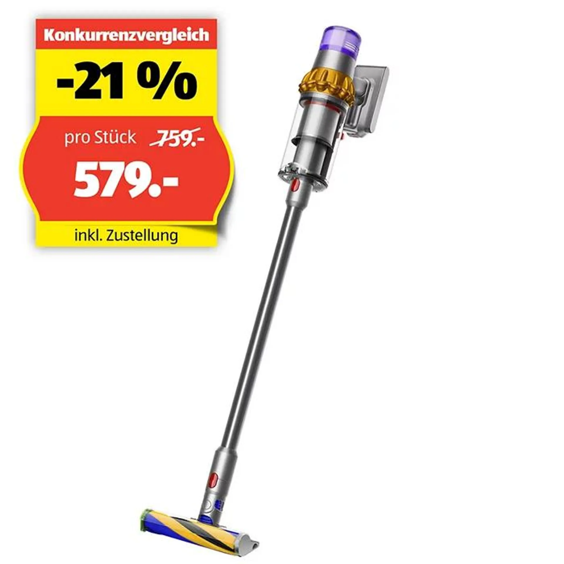 DYSON V15 Akku-Stielsauger, Yellow/Nickel