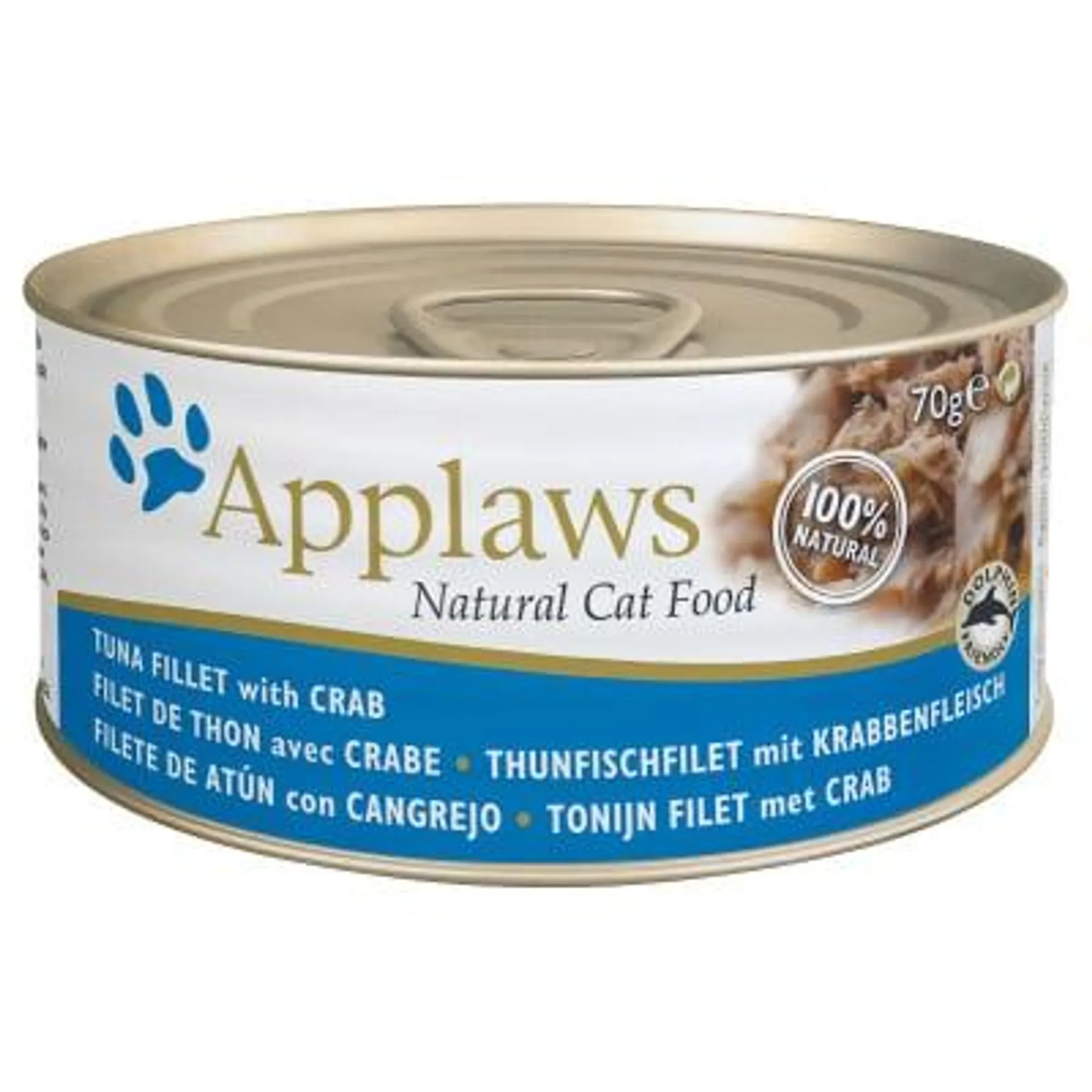 Applaws Tin Tuna Fillet & Crab Jelly 24x70g