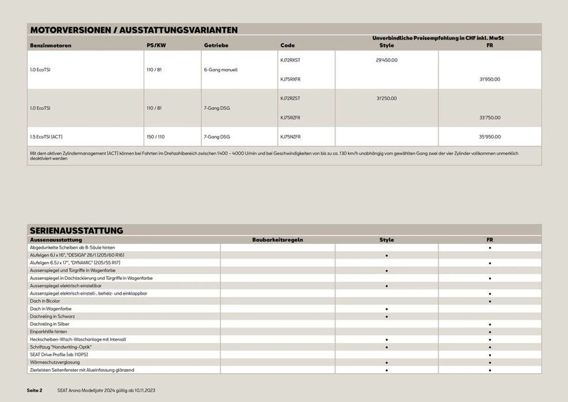 SEAT Arona 2024 von 13. November bis 31. Dezember 2024 - Prospekt seite  2