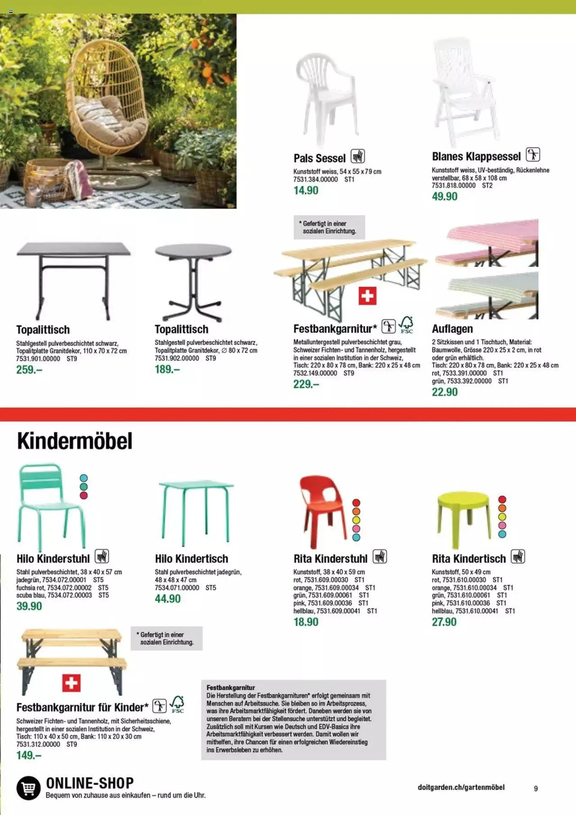 DO IT+GARDEN MIGROS - Gartenmoebel von 9. Februar bis 31. Dezember 2023 - Prospekt seite  9