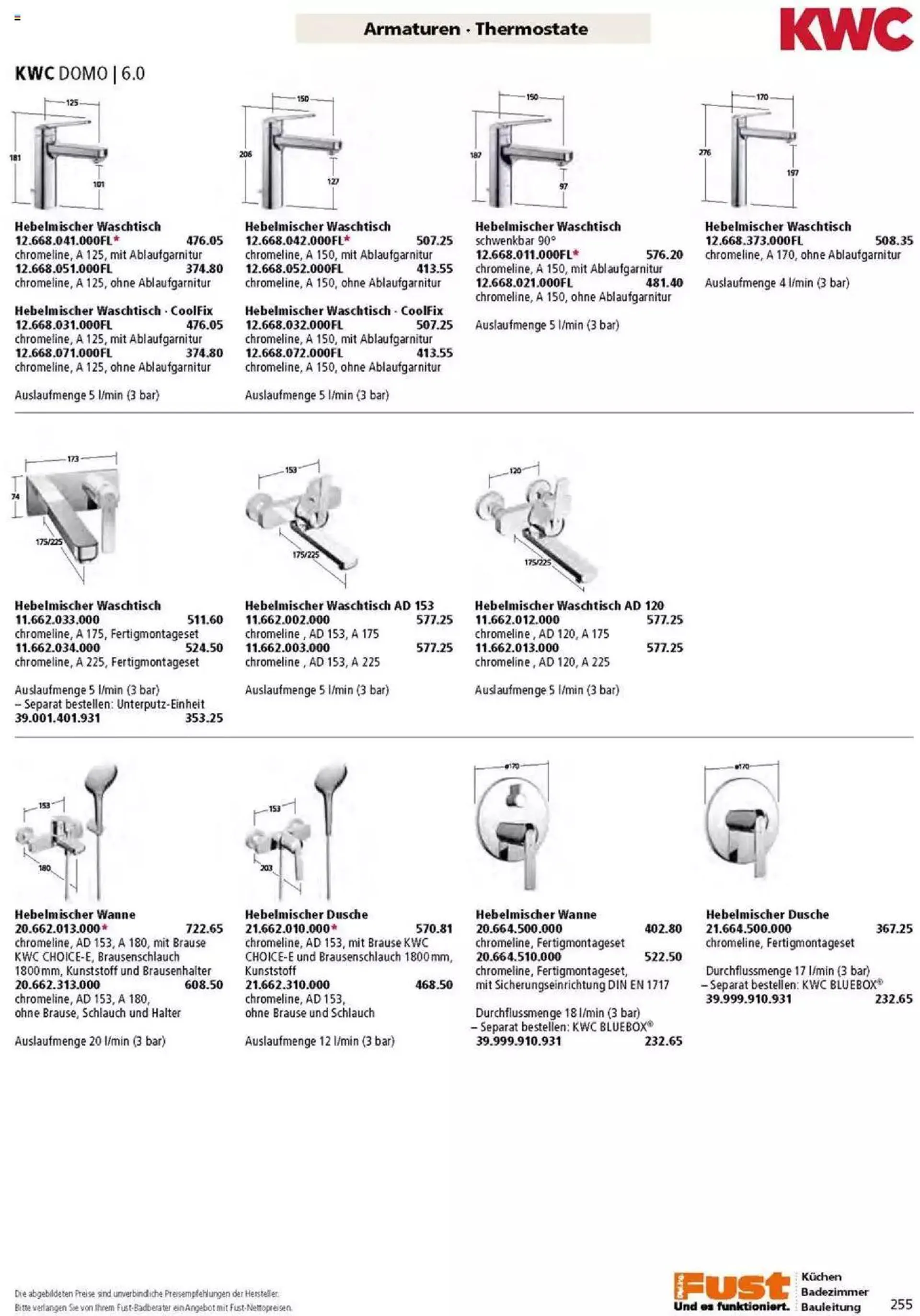 Fust Badezimmermagazin von 17. April bis 31. Dezember 2023 - Prospekt seite  255