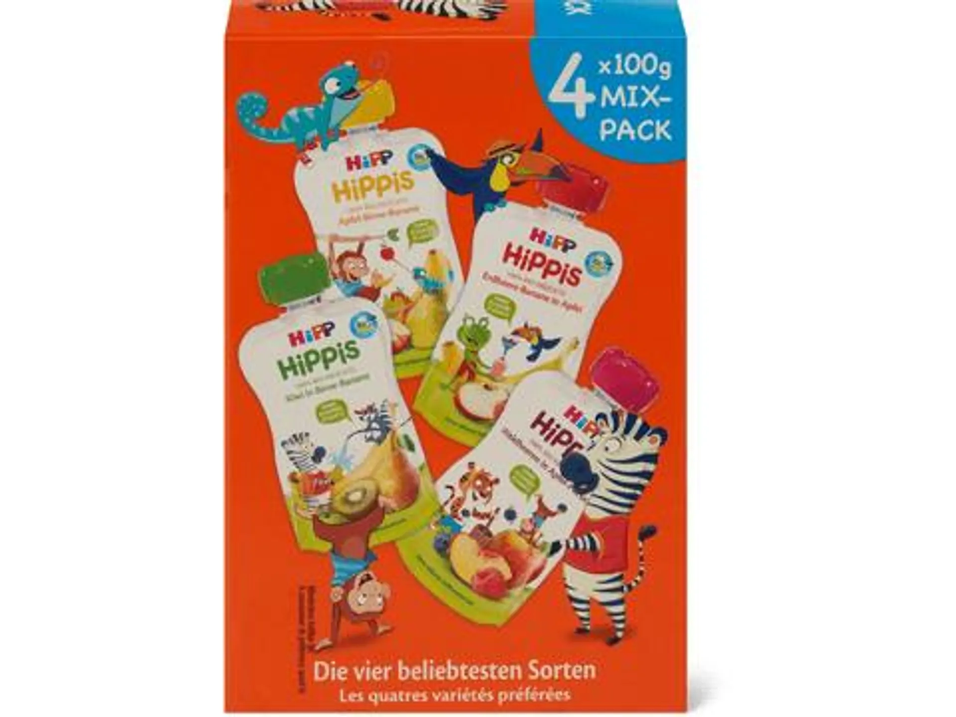 HiPP Bio Hippis · Quetschbeutel für Babys Mix-Pack · Ab 12 Monaten