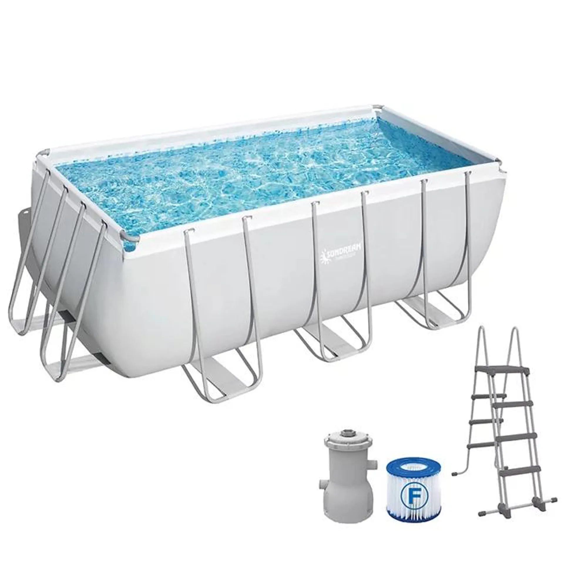 SUNDREAM Stahlrohrbecken Set rechteckig 400x200x99cm