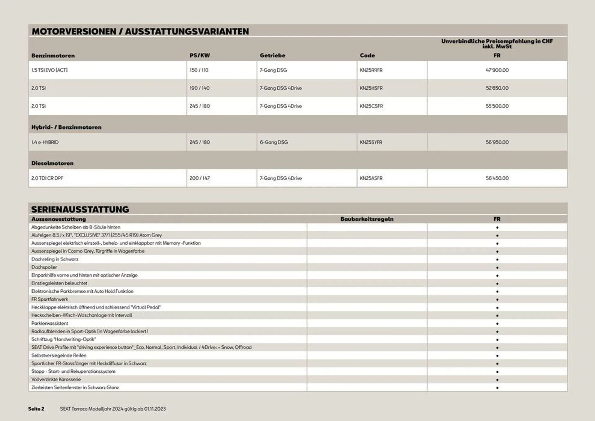 SEAT Tarraco 2024 von 13. November bis 31. Dezember 2024 - Prospekt seite  2