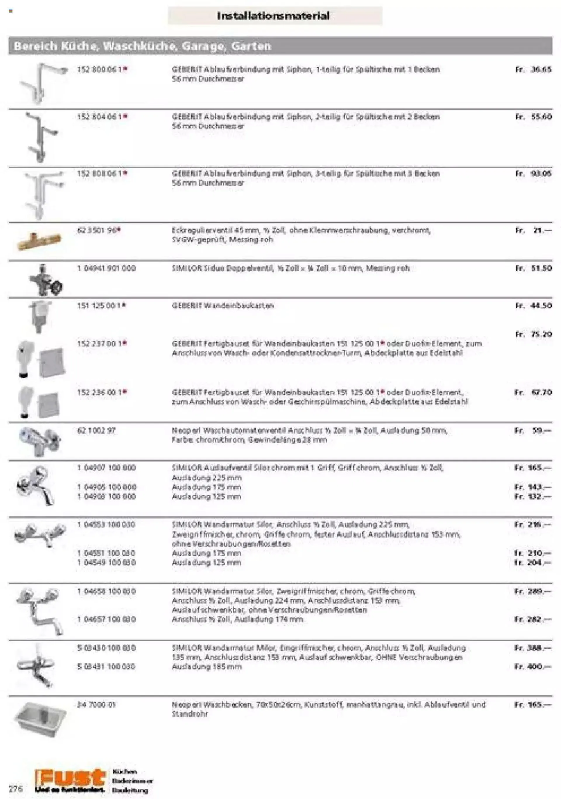 Fust Badezimmermagazin von 17. April bis 31. Dezember 2023 - Prospekt seite  276