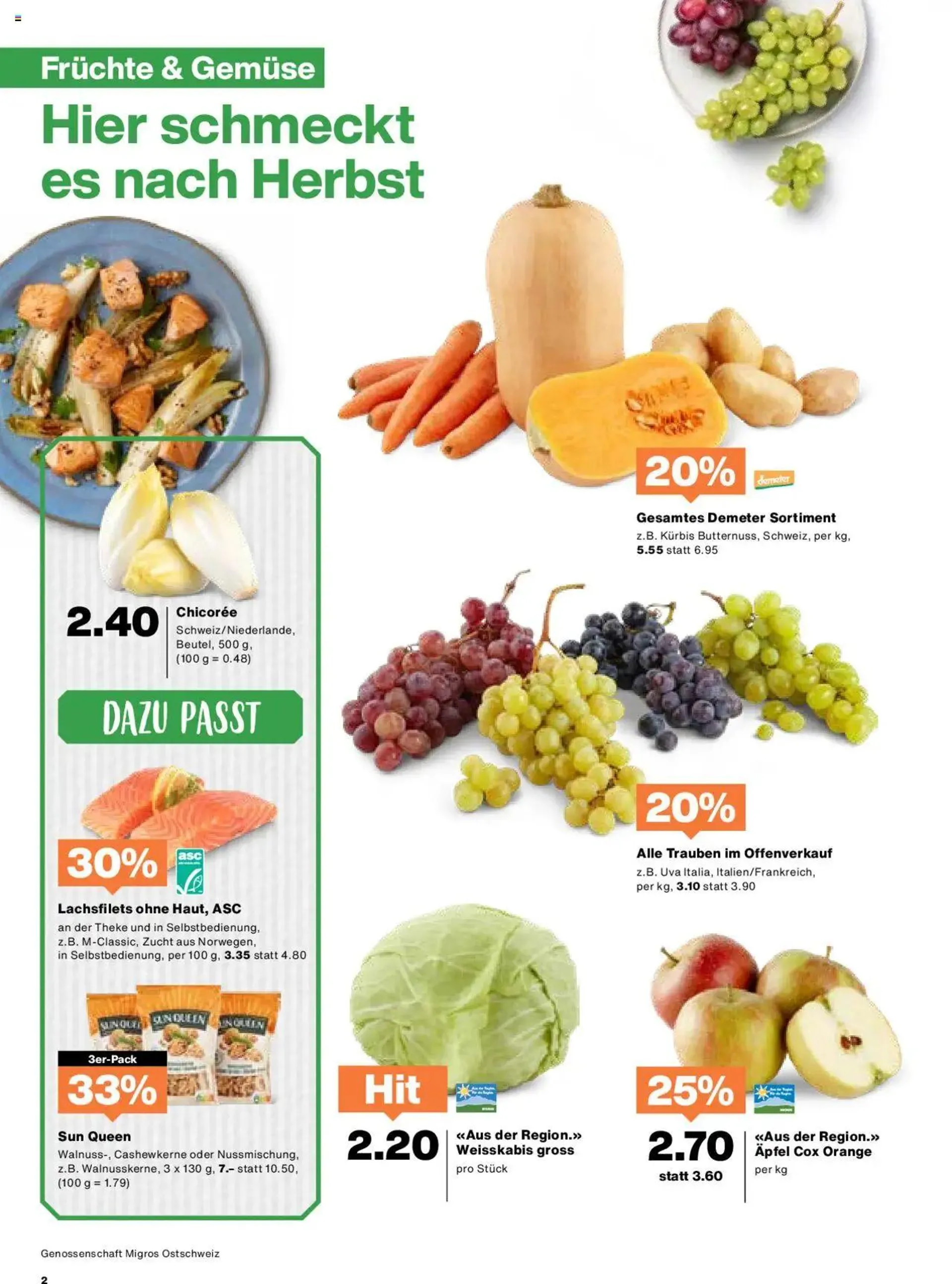 Migros Aktionen von 1. Oktober bis 7. Oktober 2024 - Prospekt seite  2