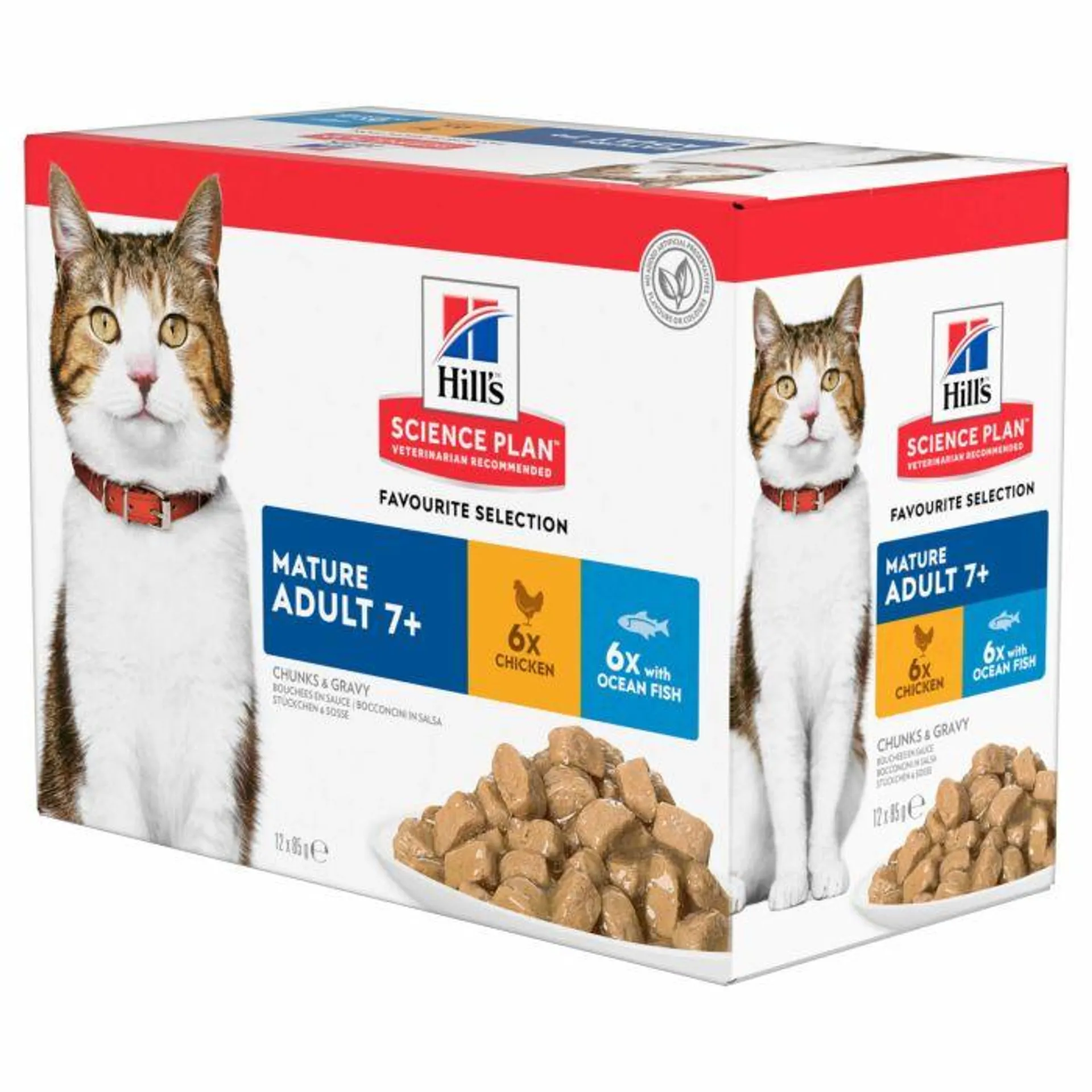 Hill's Katze Science Plan Mature Adult 7+ Nassfutter Multipack Huhn & Meeresfisch 12x85g