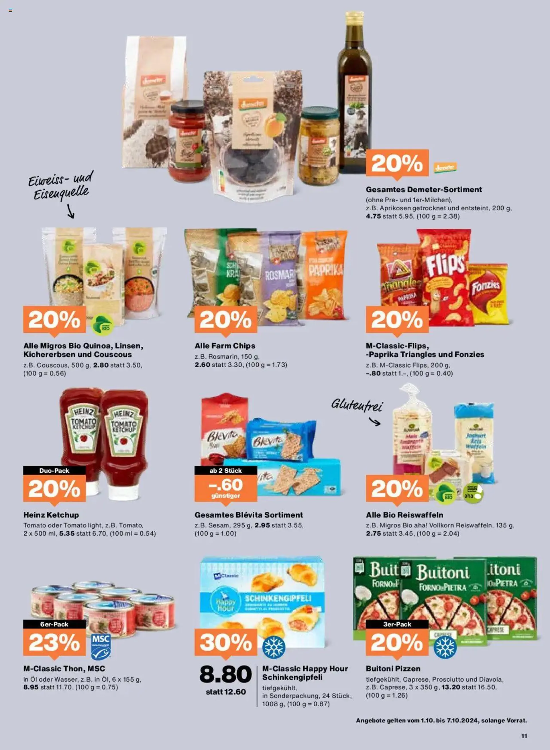 Migros Aktionen von 1. Oktober bis 7. Oktober 2024 - Prospekt seite  11