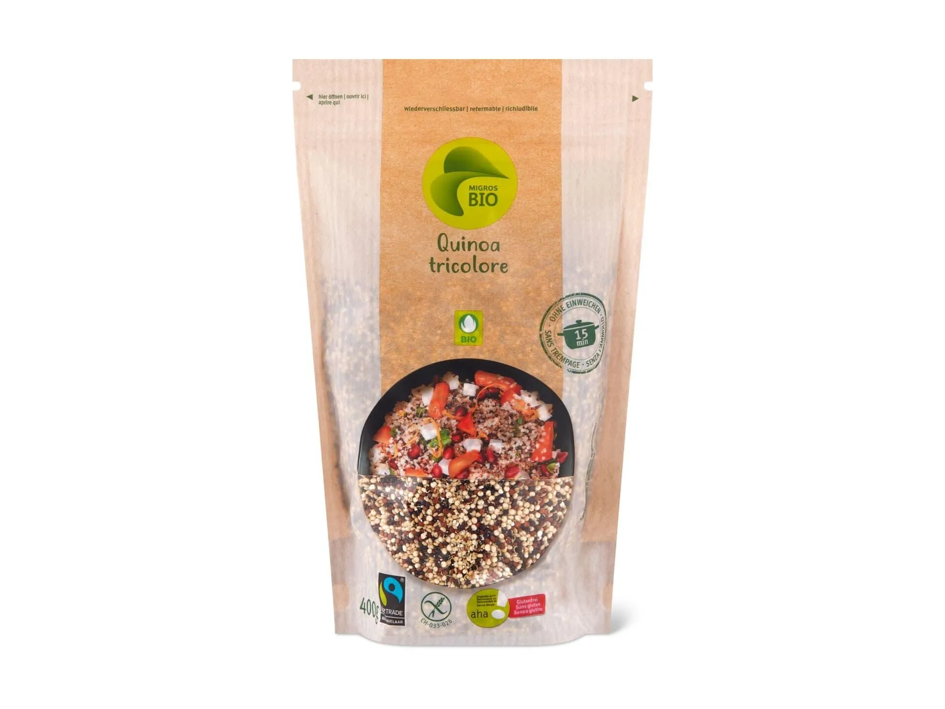 Migros Bio · Quinoa Tricolore · Weiss, rot, schwarz