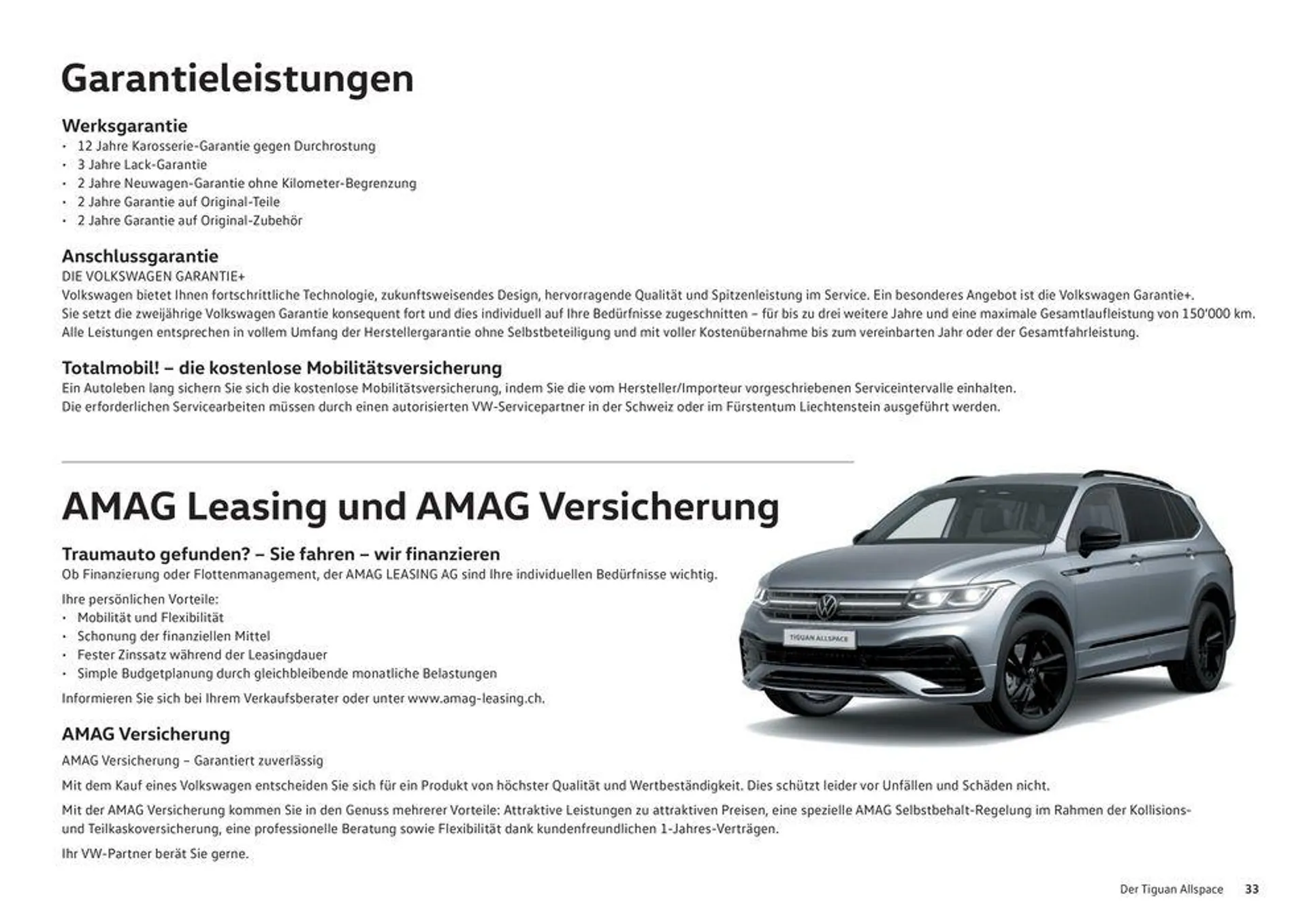 Das Tiguan Allspace von 16. Januar bis 31. Dezember 2024 - Prospekt seite  33