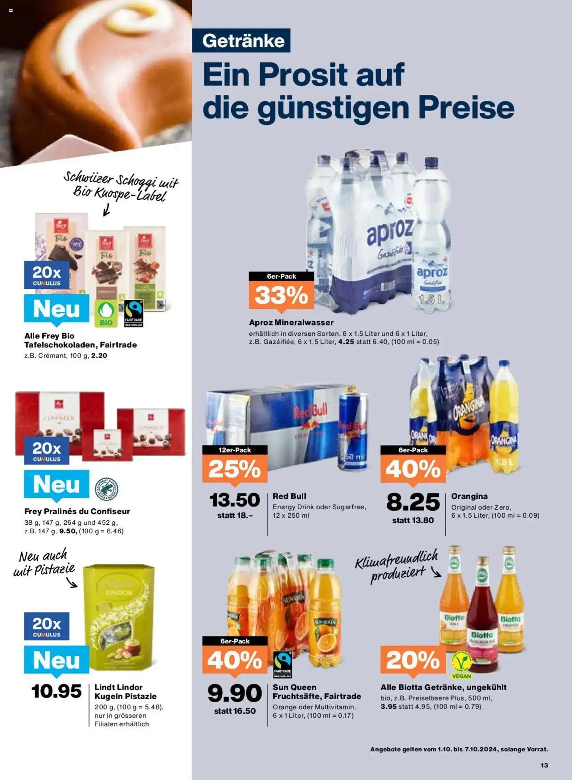 Migros Aktionen von 1. Oktober bis 7. Oktober 2024 - Prospekt seite  13