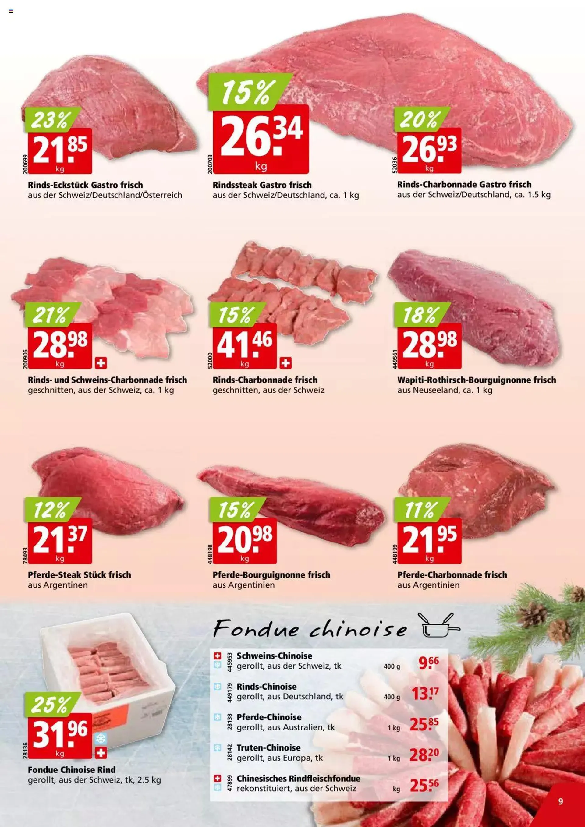 Aligro Aktionen für Businesskunden - Chavannes, Matran, Genf, Sitten von 18. Dezember bis 23. Dezember 2023 - Prospekt seite  9