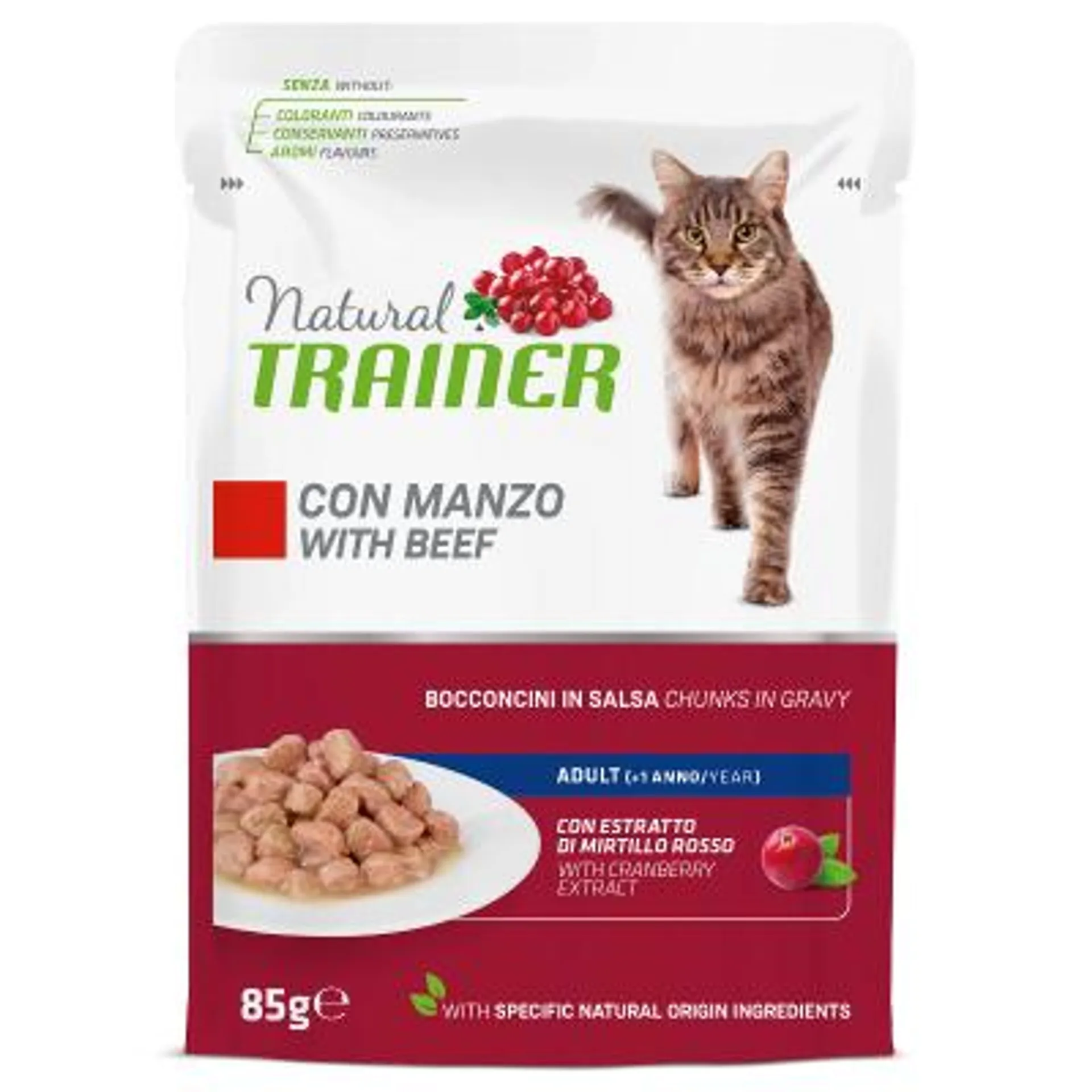 Trainer Katzenfutter Adult Rind in Sauce 12x85g