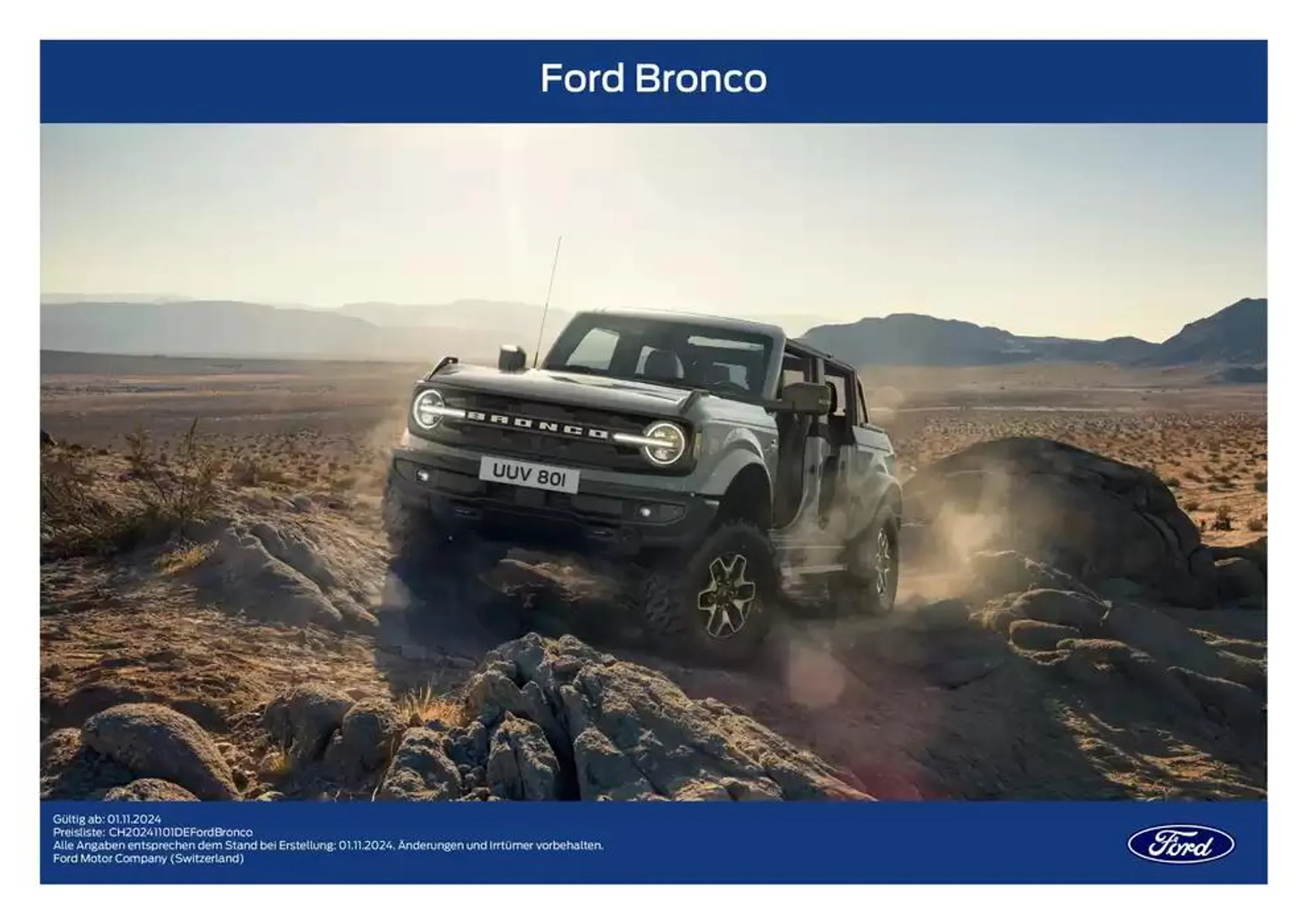 FORD BRONCO Preisliste - 1